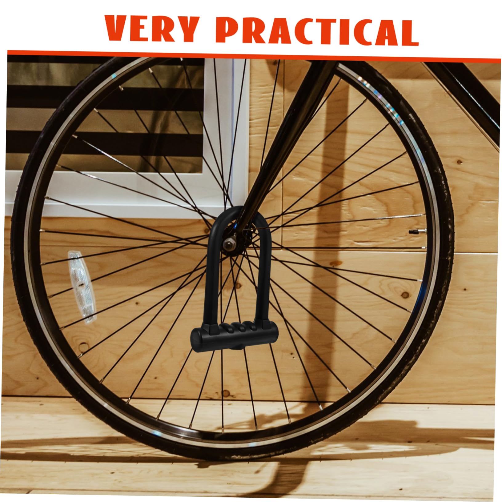 Lucchetto in Silicone e Ferro Nero per Bicicletta a U | Taglio Anti-sezione, Struttura ad Alta Resistenza, Apertura Doppia, Design Elegante