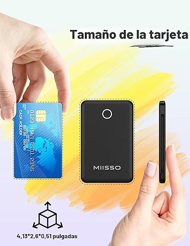 Miniatura 2 de Banco de energía ultra delgado de 6000 mAh, batería externa de 3 salidas compatible con iPhone, Samsung, color negro profundo