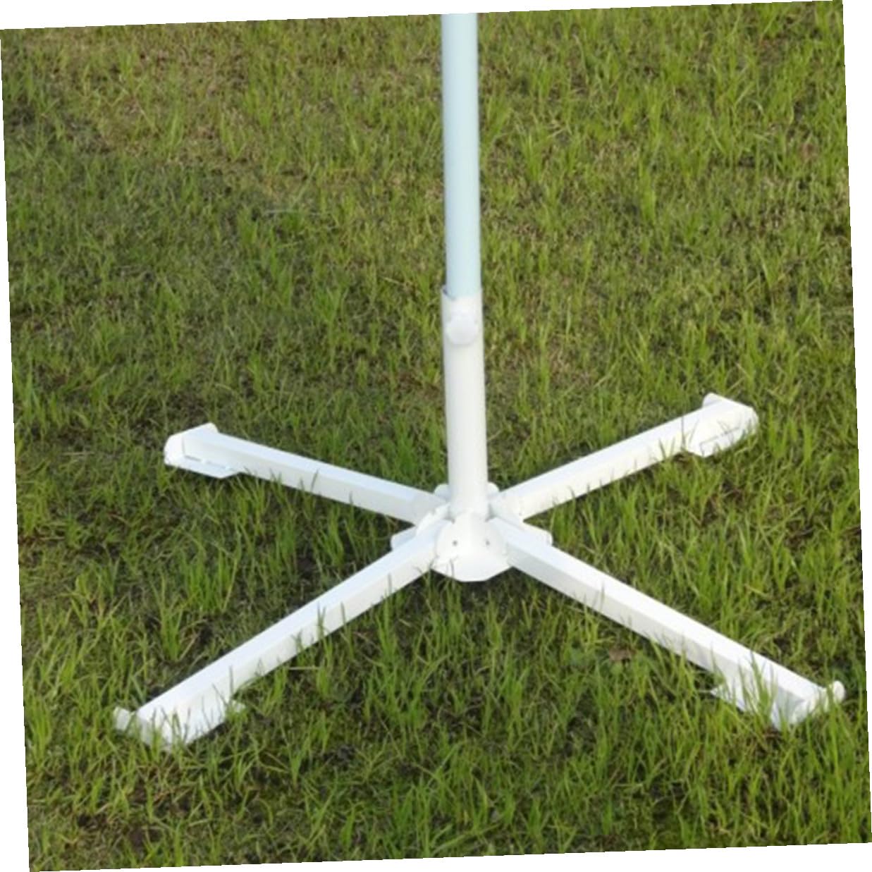 FRCOLOR Base Portaombrellone Pieghevole Salvaspazio in Ferro a 4 Gambe Vite Regolabile per Ombrelloni da Spiaggia e Festa Estiva e Adatta a Pali da 2-3,2cm