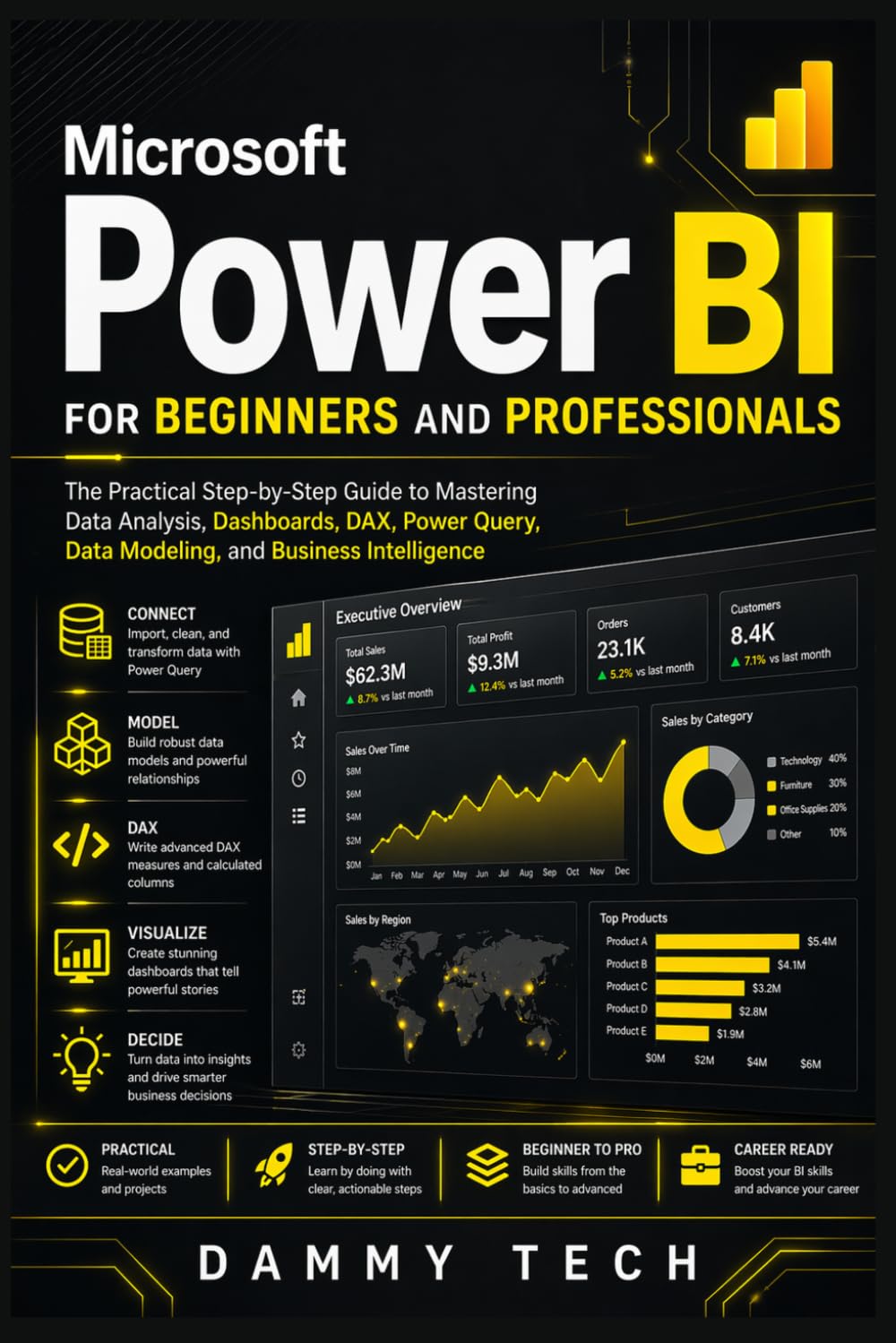 Microsoft Power BI for Beginners and Professionals: The Practical Step-by-Step Guide to Mastering Data Analysis, Dashboards, DAX, Power Query, Data Modeling, and Business Intelligence