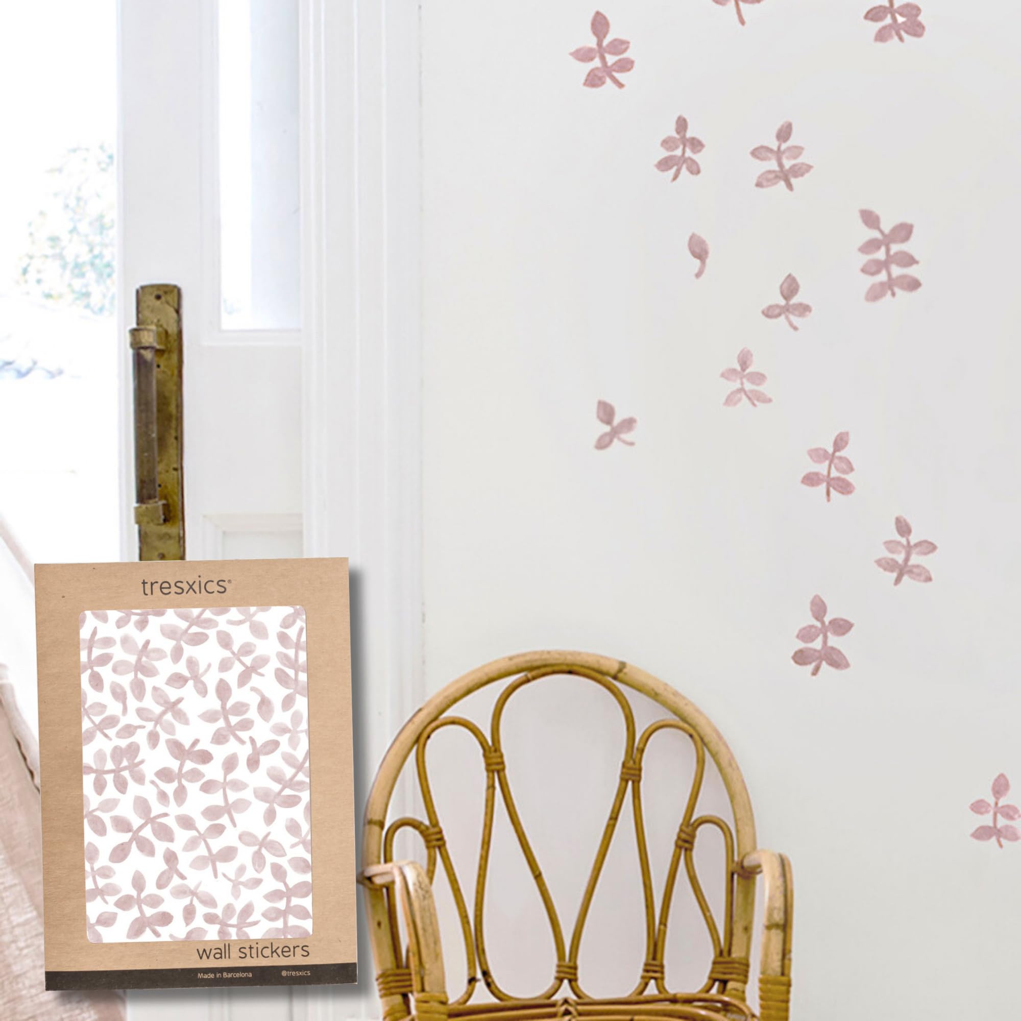 Adesivi Murali Fiori Acquerello Rosa - Decorazione Parete Removibile, Effetto Carta Da Parati - Foto 9