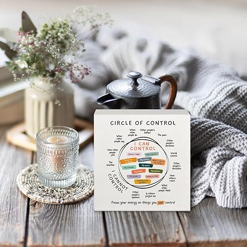 Miniatura 5 de Circle of Control - Letrero de madera de salud mental, decoración de salud mental, letreros de madera inspiradores para terapeuta, consejero de