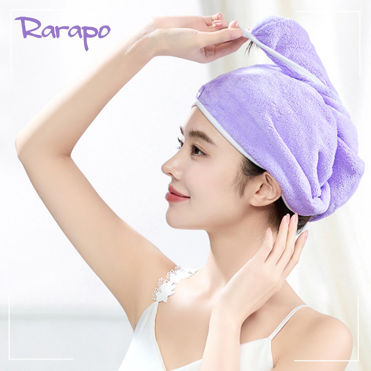 Amazon.co.jp: Rarapo ヘアドライタオル マイクロファイバー ヘア
