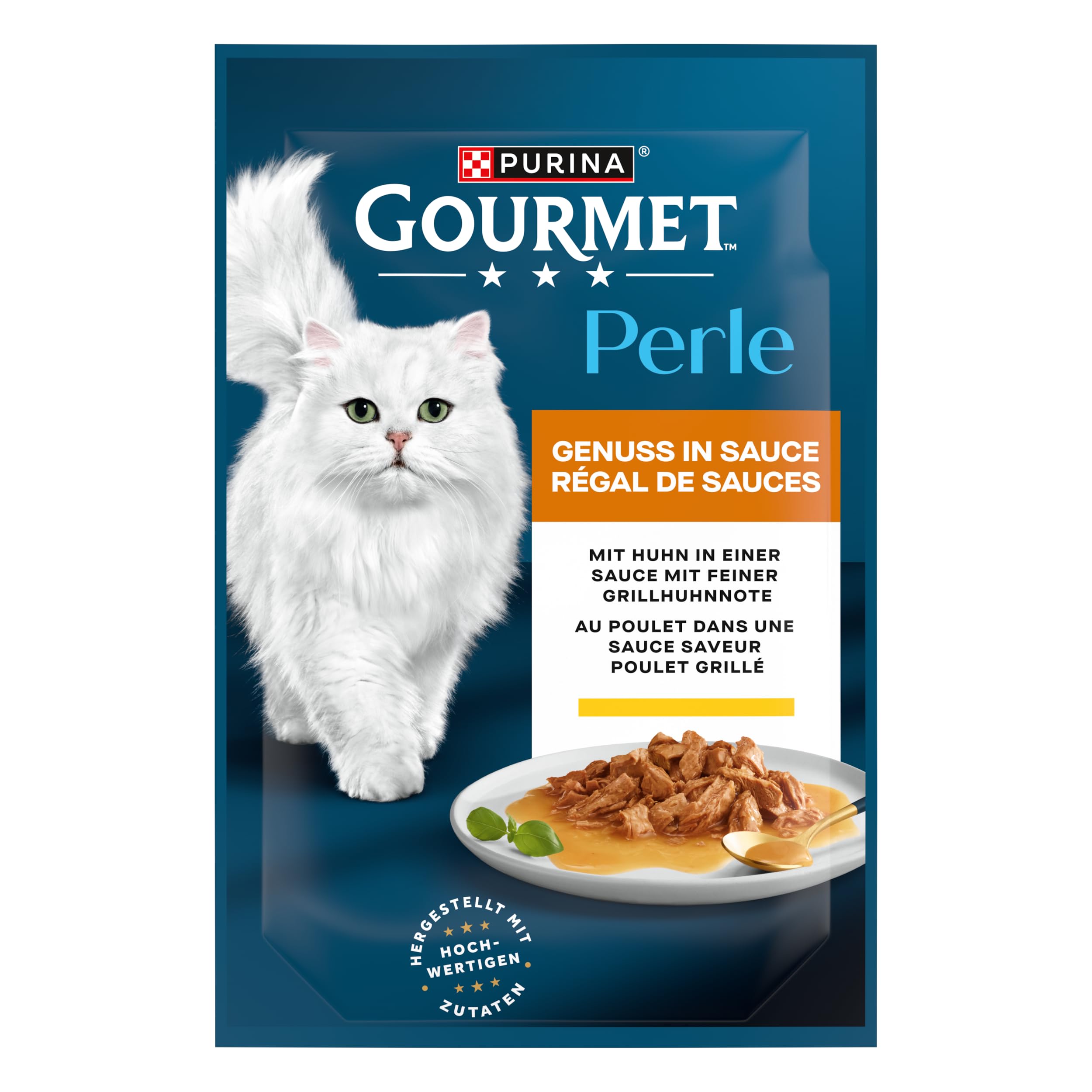Gourmet Perle Genuss in Sauce Comida húmeda para Gatos, con Pollo, 26 Unidades (26 x 85 g)