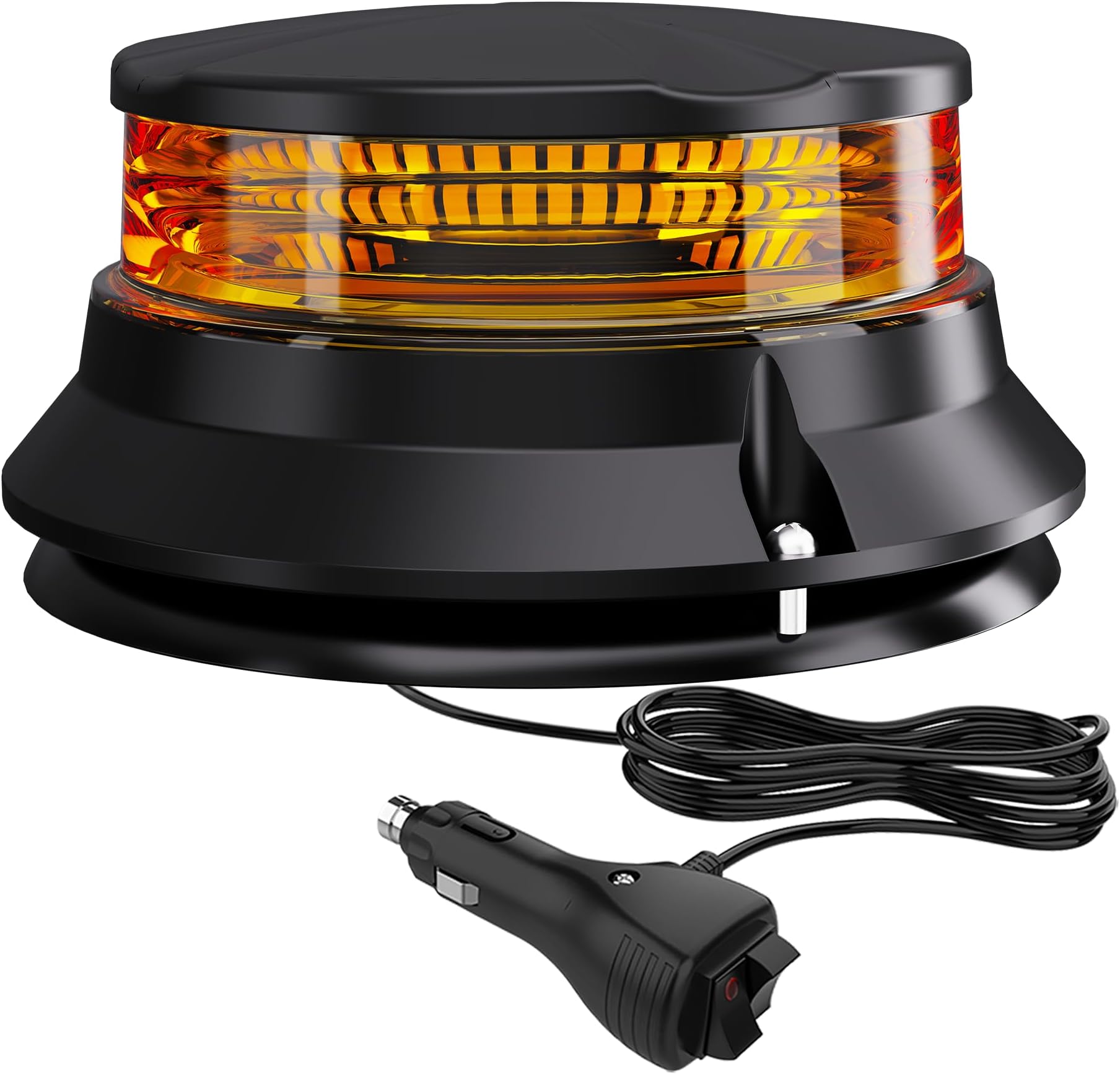 WINECO LED Amber Strobe Beacon Lights, Safety Warning Emergency Hazard Rotating Flashing Lights for Forklift Truck, Tractor, Golf Carts, ATV, Postal Car, 12-24V Magnetic Base and Permanent Mount
