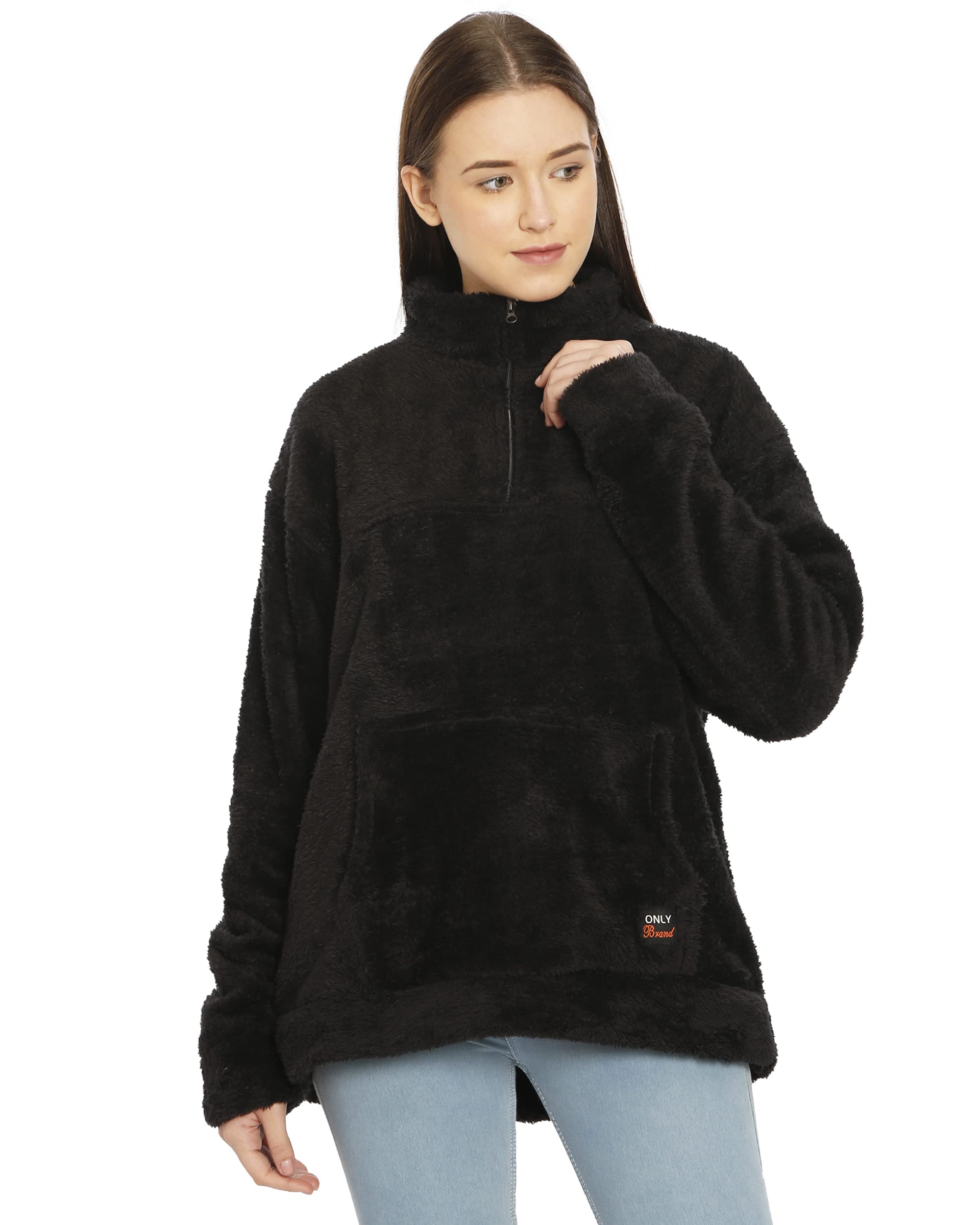 matelco Women Woollen Sherpa Fur Zipper Sweatshirt-picture-10