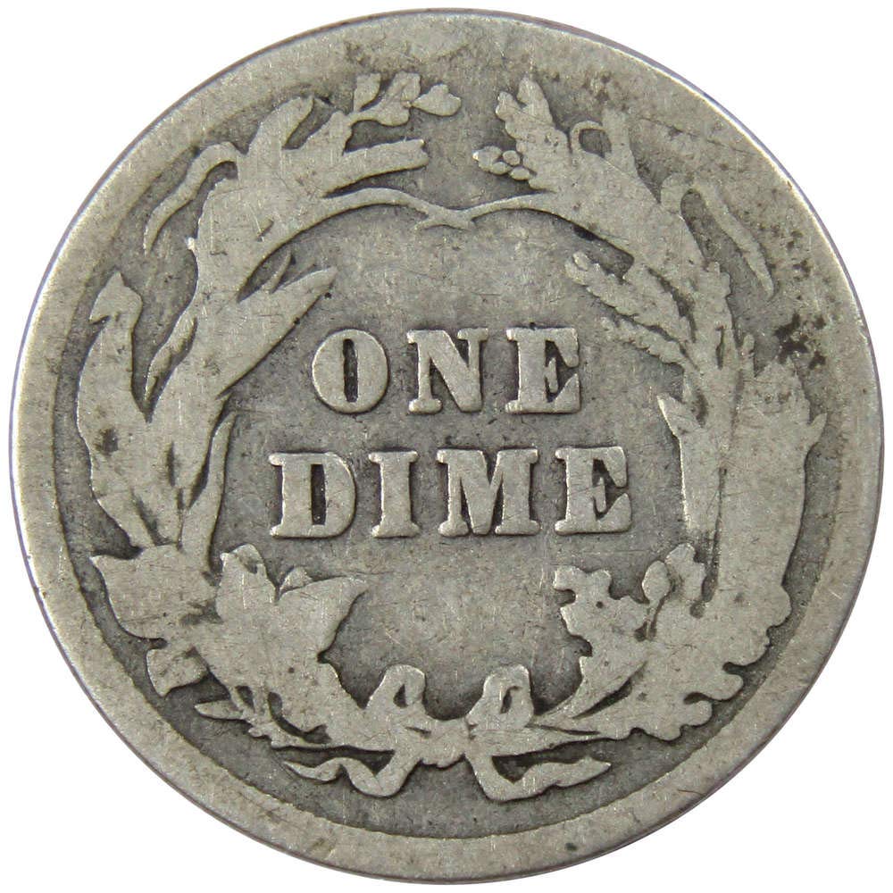 1907 Barber Dime G Good 90% Silver 10c US Type Coin Collectible at