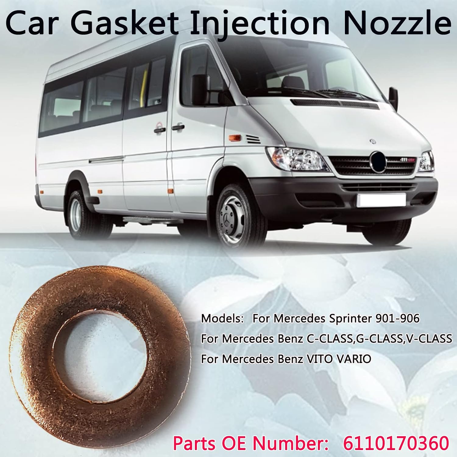 Car Gasket Injection Sealing Ring Nozzle for Mercedes-Benz Sprinter 901 Seal Ring Injector 6110170360