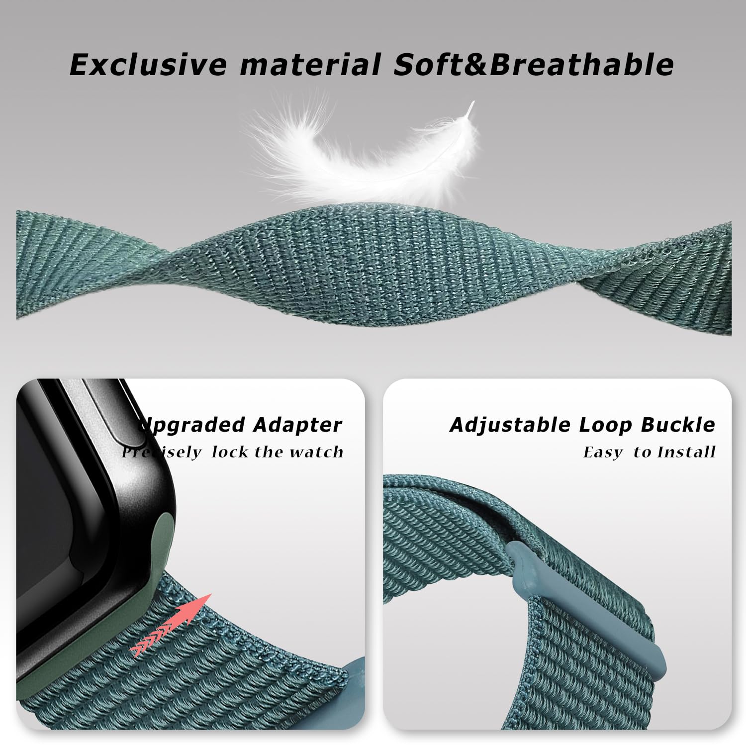 Enjoyselfhub Nylon Sport Loop Bands Compatible with Apple Watch Band 41mm 40mm 38mm 49mm 45mm 44mm 42mm Women Men, Stretchy Breathable Strap for iWatch Series 9 Ultra 8 7 6 5 4 3 2 1 SE (38,Cactus?