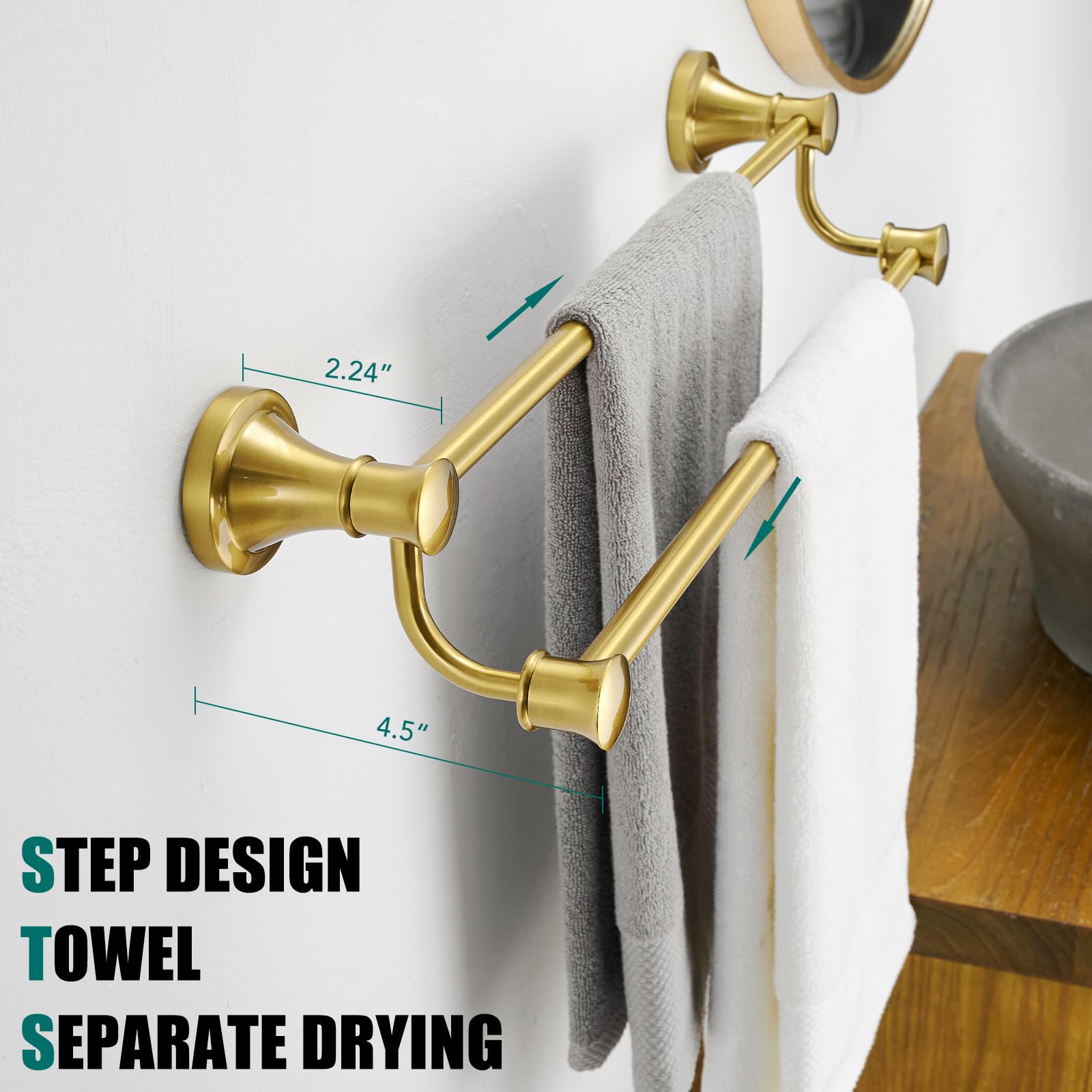 Hoimpro Barre Porte-serviettes De Salle De Bain Réglable Et