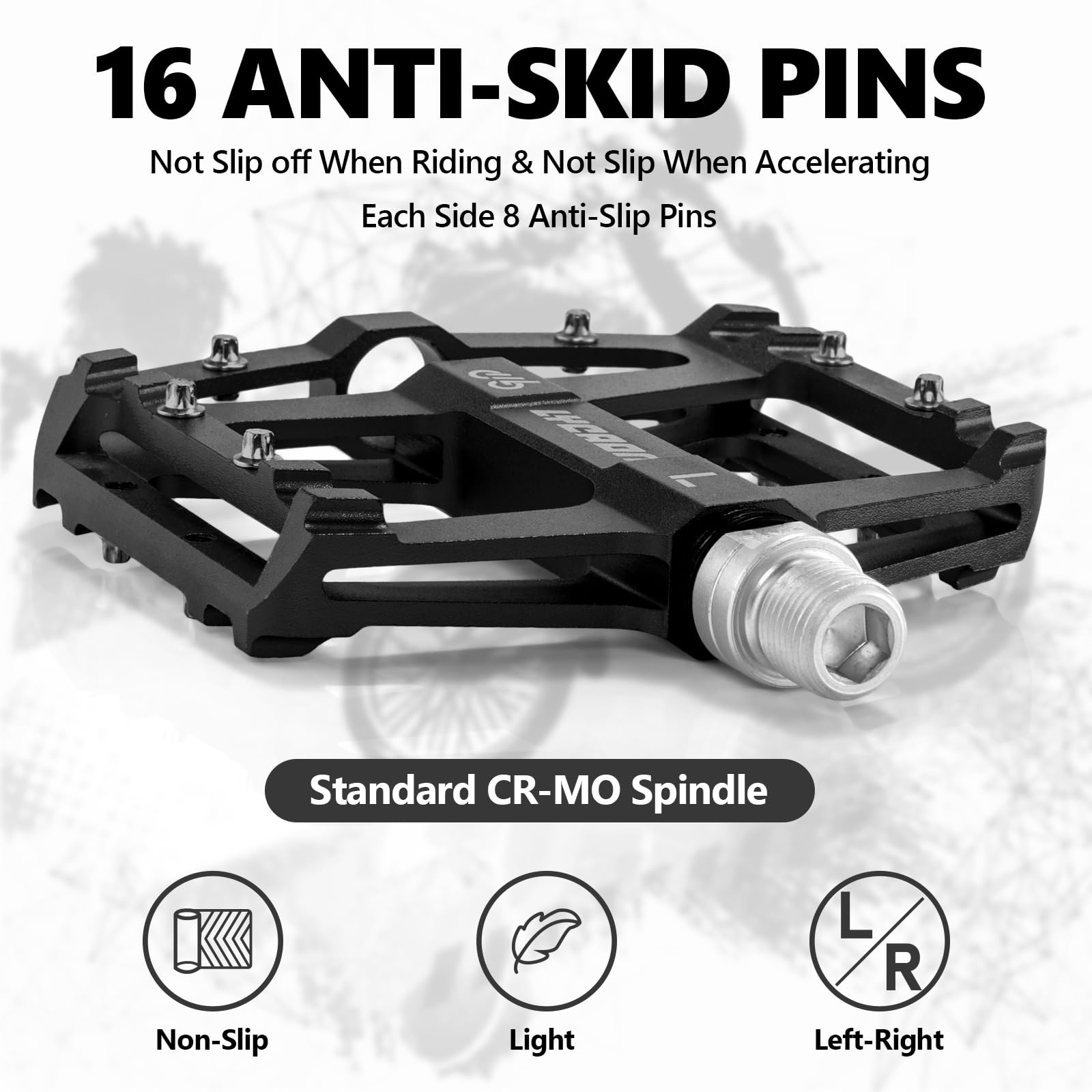 LYCAON Pédales Pour Vélo, Pédale De Vélo Antidérapante En