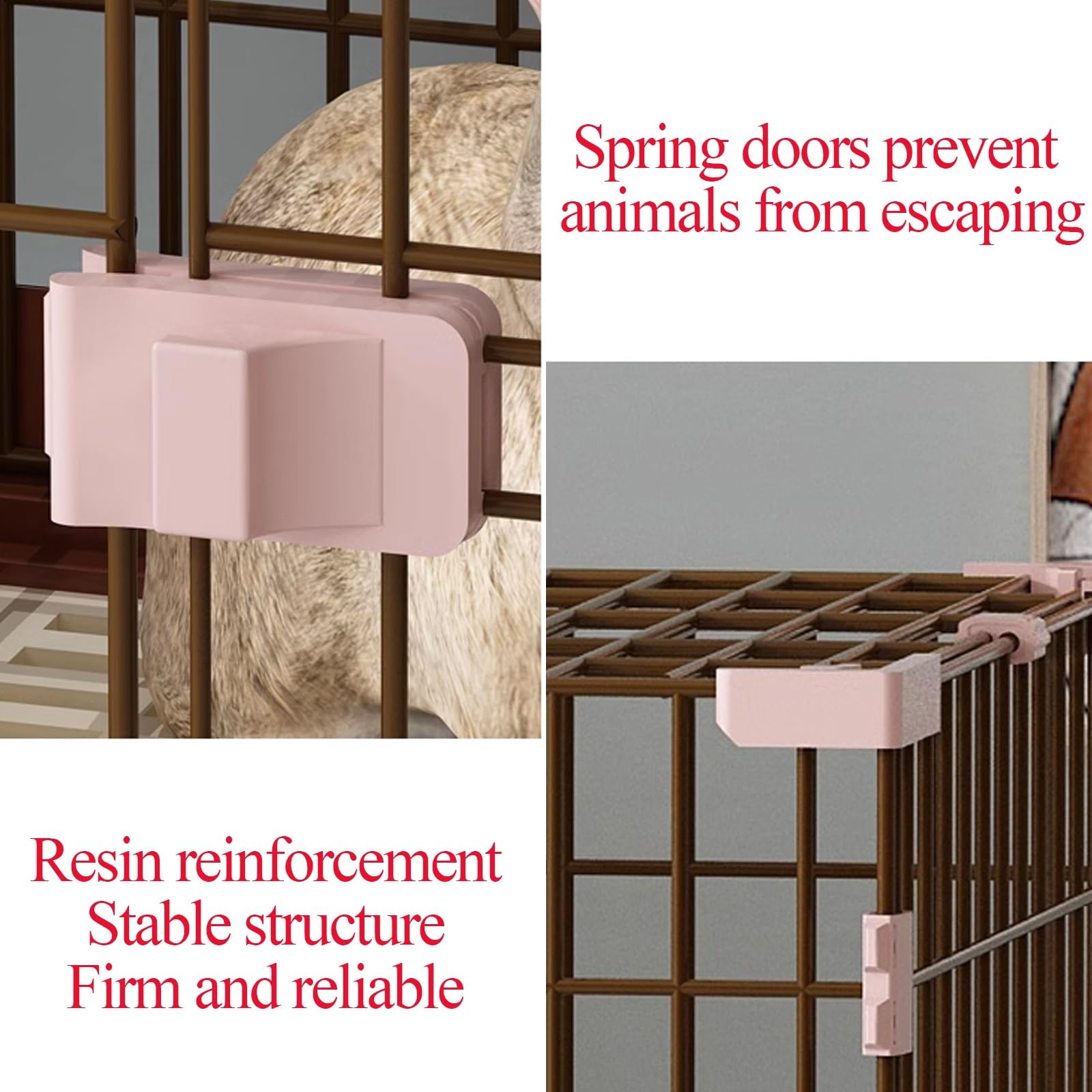 Jaula Conejo Grande Exterior con Ruedas Jaula para Conejos Pequeños con Bandejas Extraíbles, Conejera for 2 Conejitos for Animales Pequeños Fácil de Limpiar(Brown,82 * 57 * 66cm)