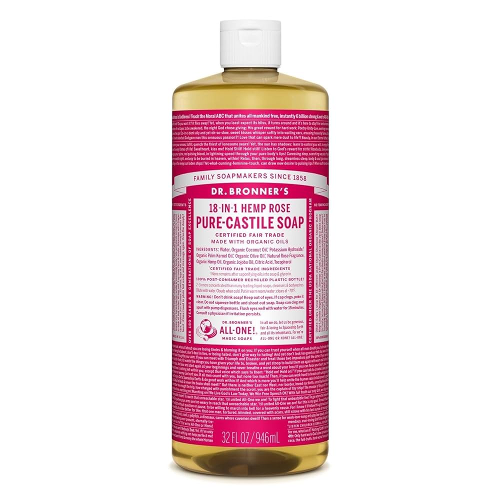 Amazon.com : Dr. Bronner's - Pure-Castile Liquid Soap (Rose