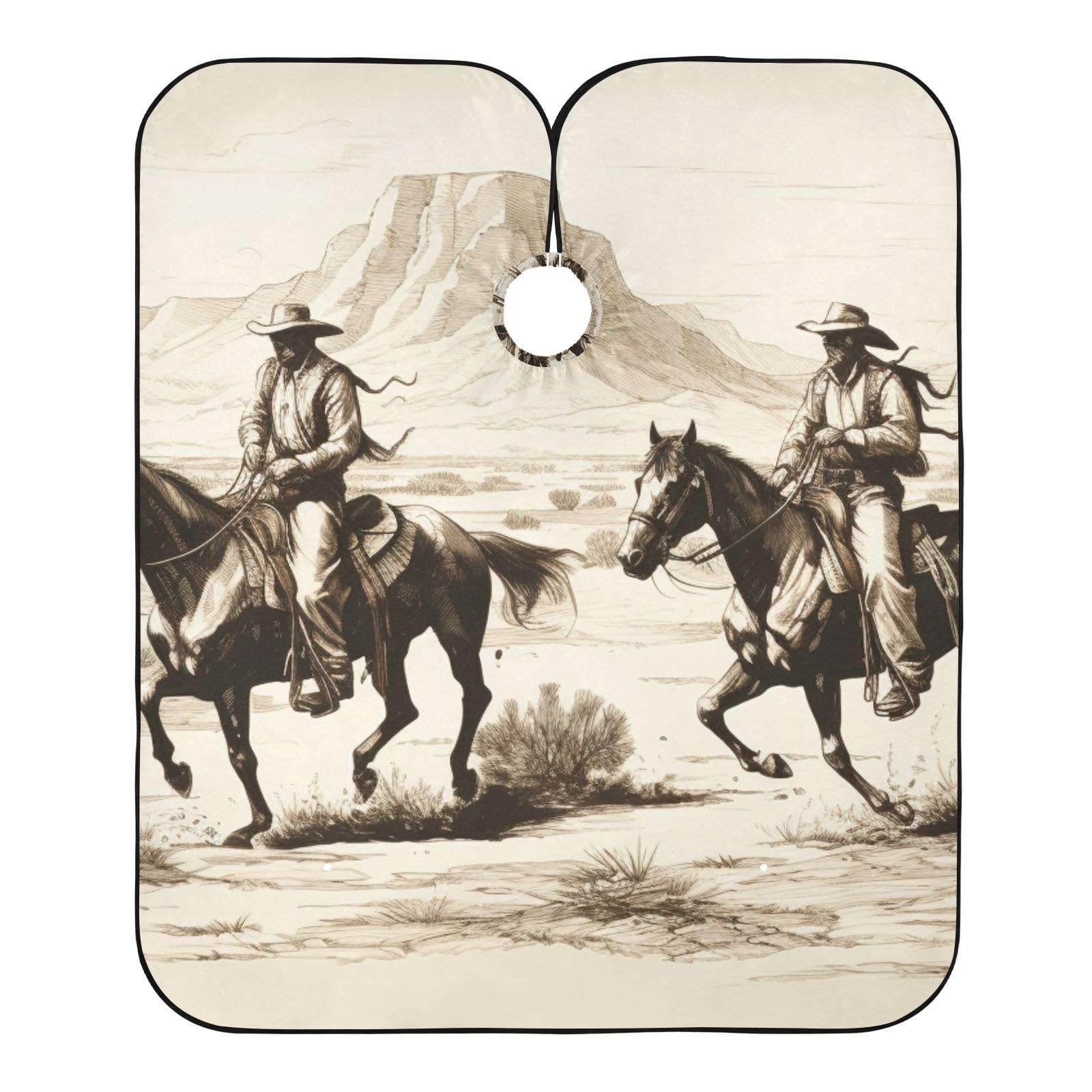 Hezely Western Cowboy Hair Dye Cape, Barber Cape for Adults,Waterproof Salon Cape,Waterproof Hairdressing Styling Hair Cutting, 65