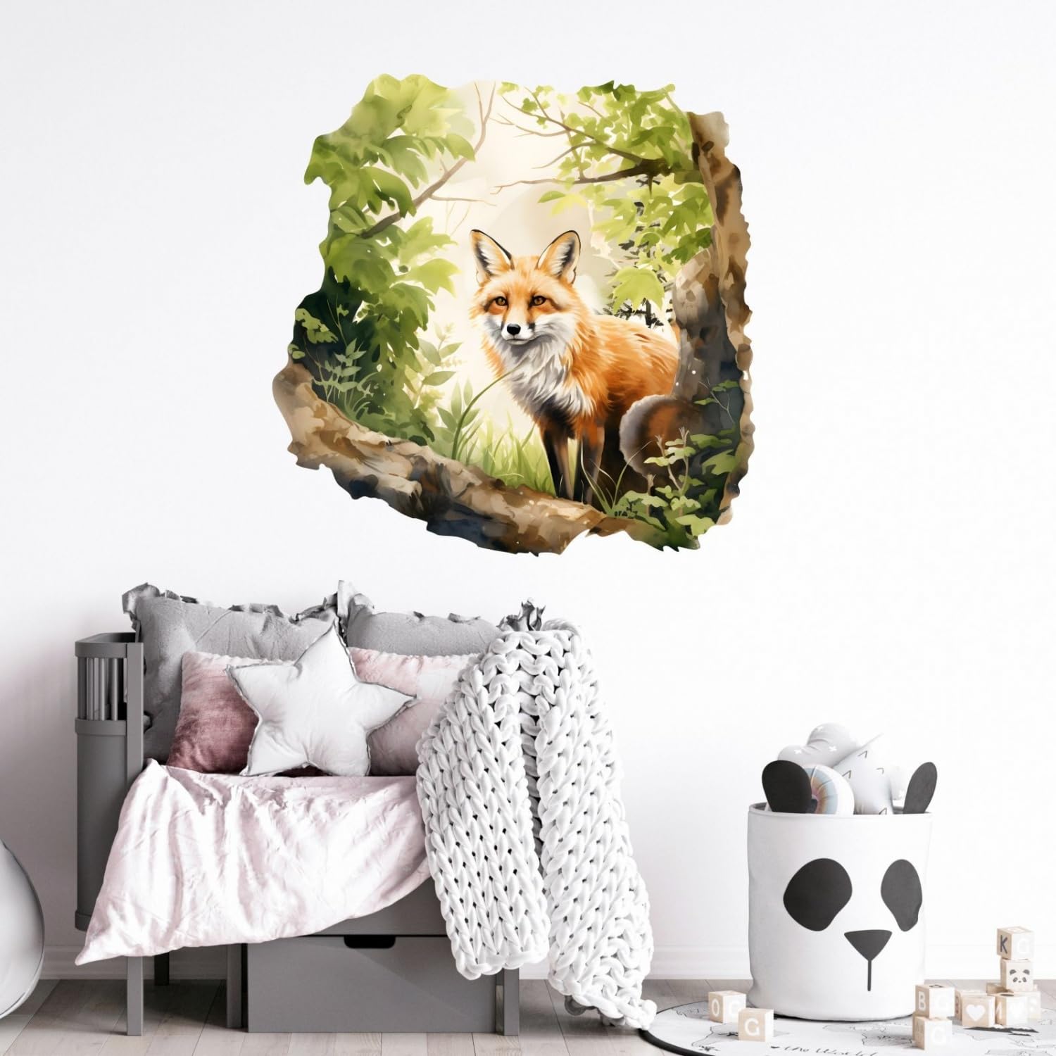 254 Wandtattoo Fuchs im Wald in 4 vers. Größen Größe 1250 x 1250 mm