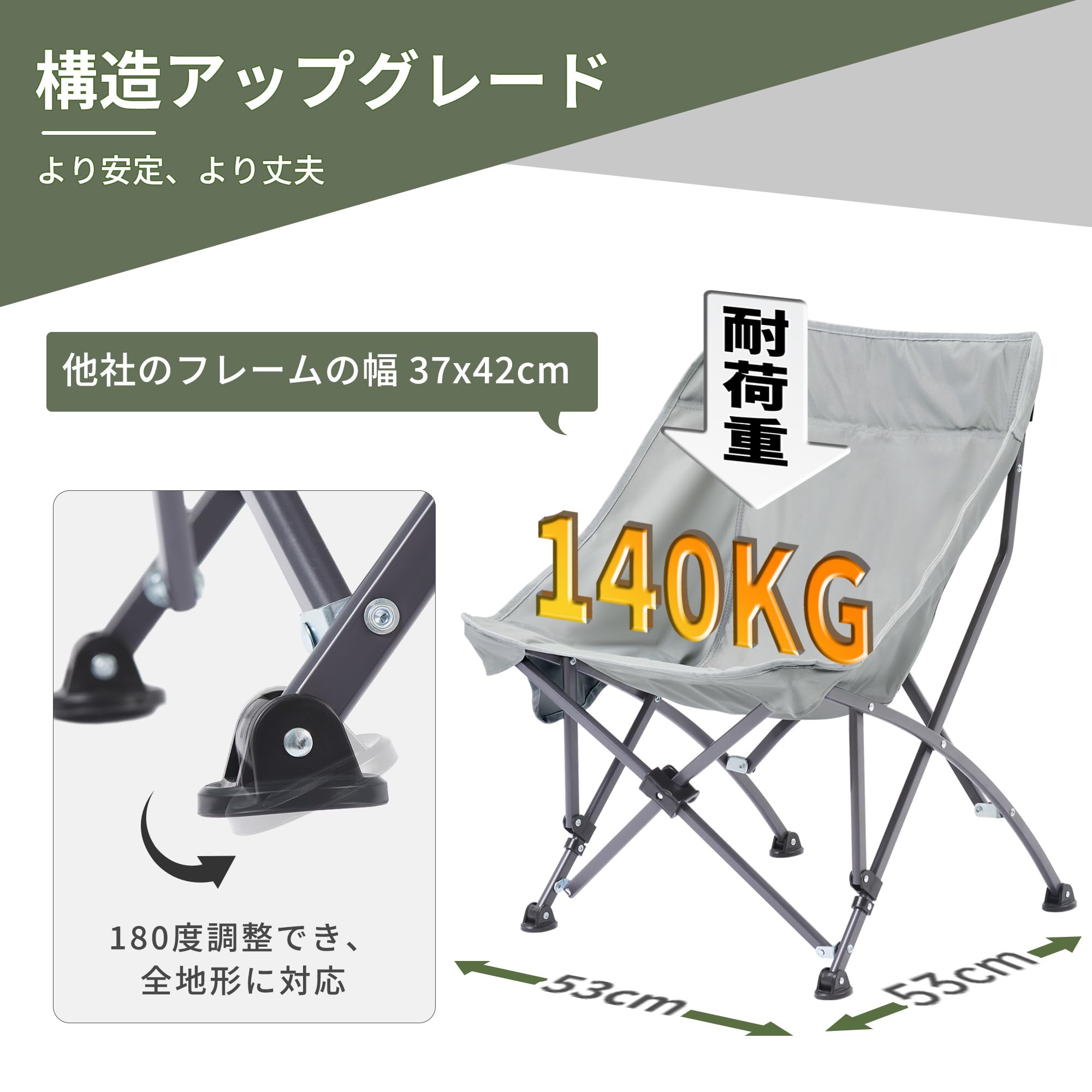 Naturehike アウトドアチェア 耐荷重140kg 三段階調節 Amazon.co