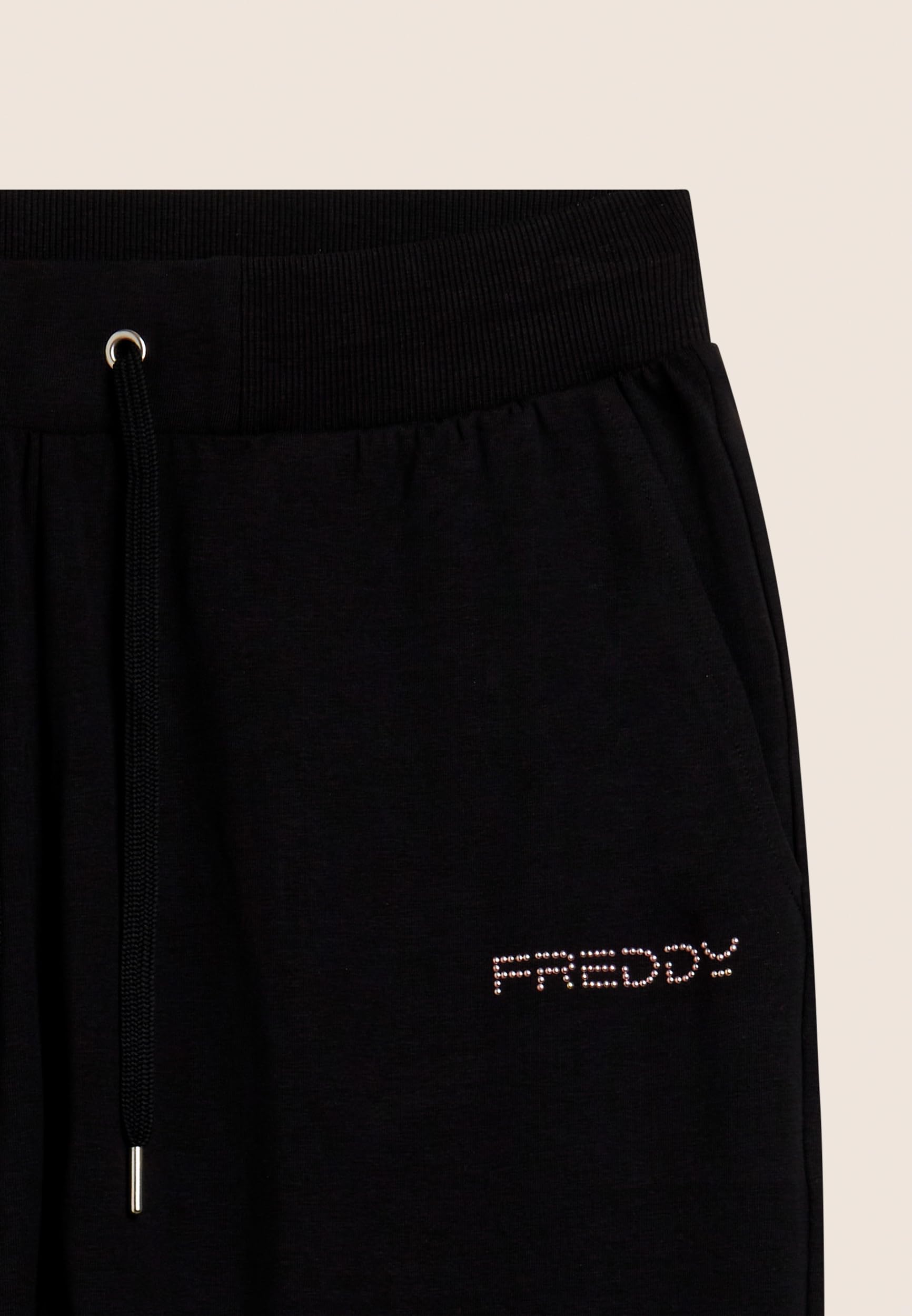 FREDDY - Pantaloni Sportivi Corsaro con Coulisse E Logo, 92% Cotone 8% Elastan