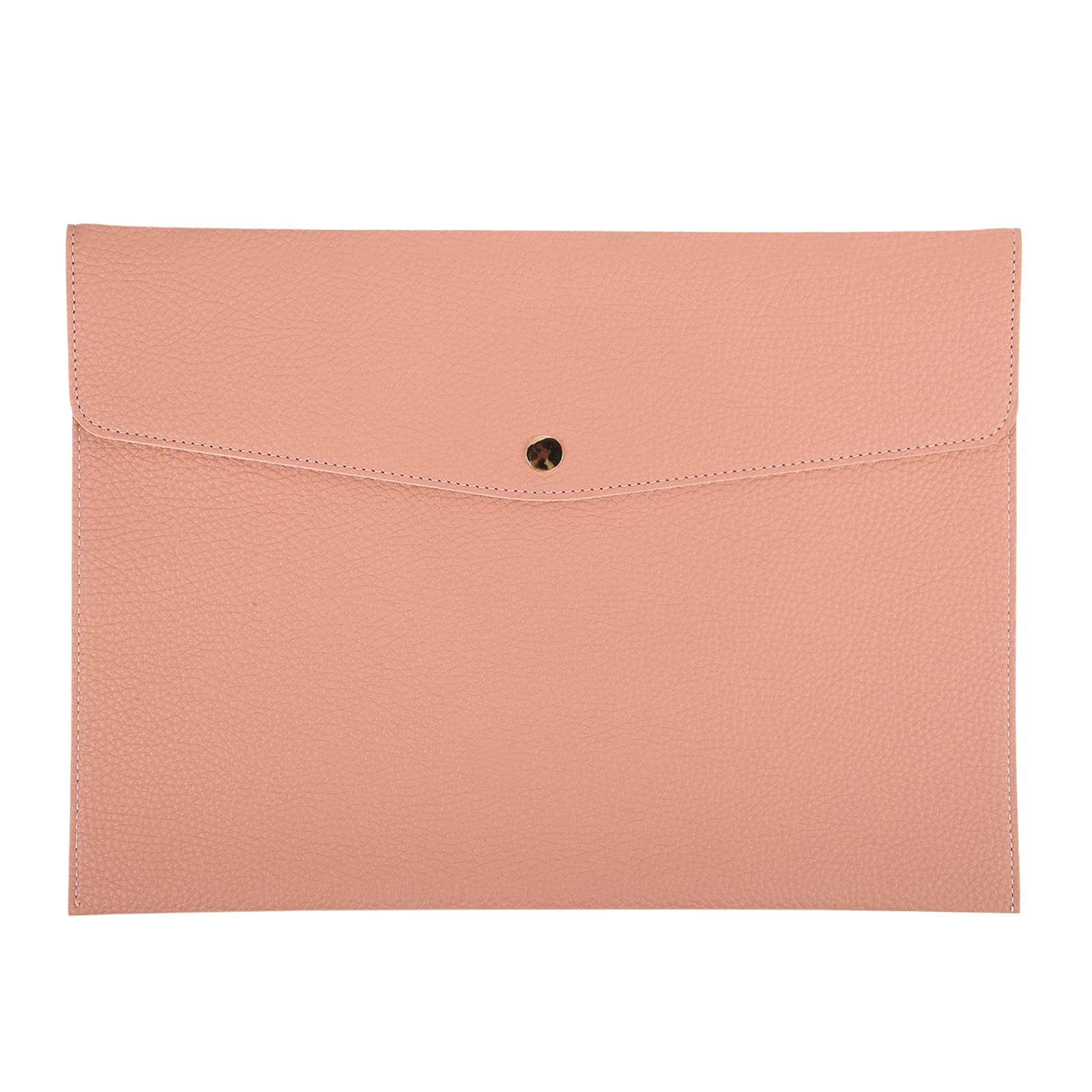 PATIKIL PU Leather A4 File Folder, Document Holder Envelope Waterproof Litchi Texture Filing Organizer Portfolio Folder Case with Magnetic Snap Closure for Home Office, Pink