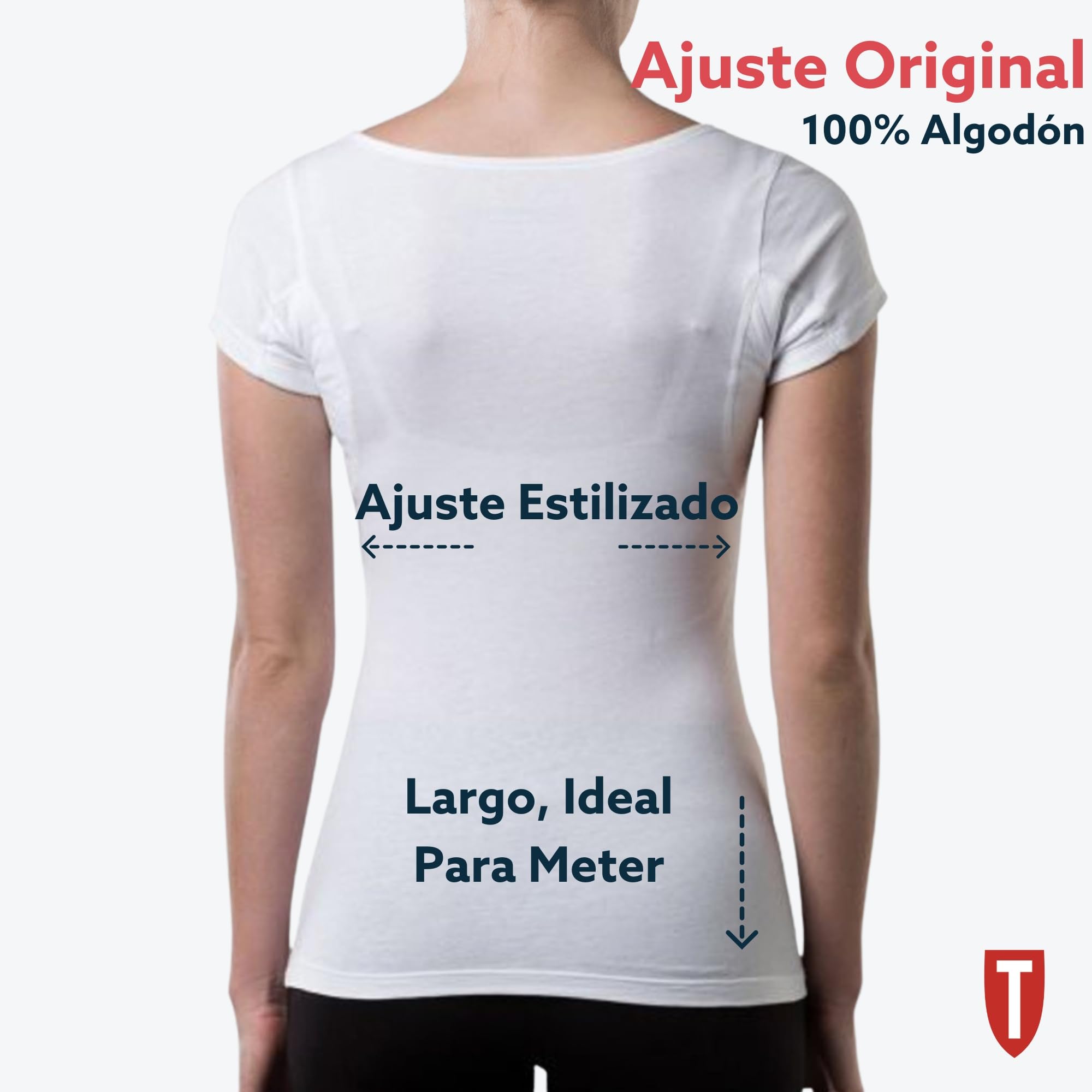 Thompson tee - Camiseta Interior antisudor para Mujer - con Refuerzo Antimicrobiano en Las Axilas - Corte Regular - Cuello Ovalado