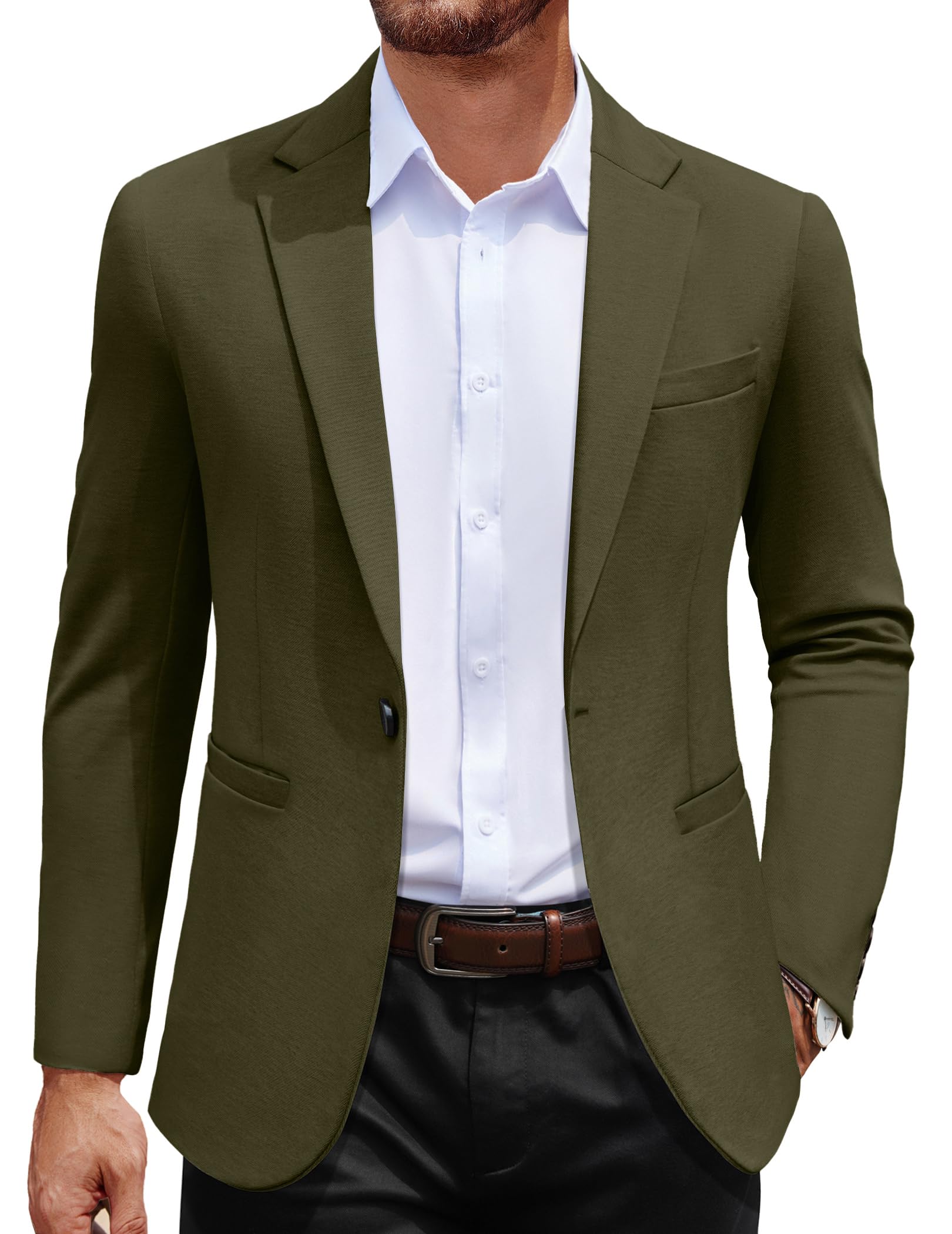 coofandy Men's Casual Blazer Jacket One Button Suit Jackets Lightweight Knit Sport Coat-picture-18