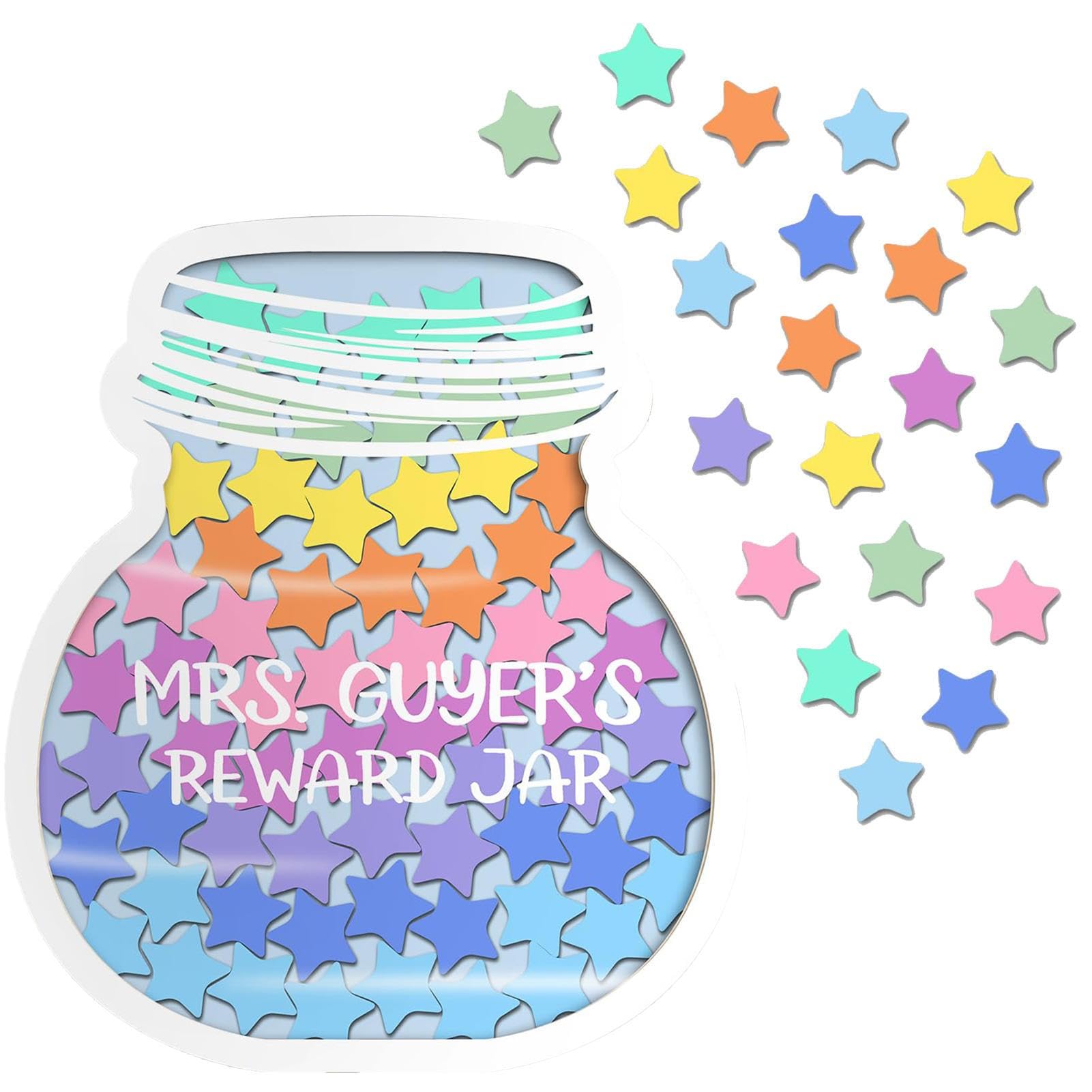 Tedious Boys B Reward Jar With Tokens | Wooden Stars Reward Jars | Magnetic Reward Chart With Storage Ox | Children Ehaviour Reward Oard Jars For Home Classroom Accessories