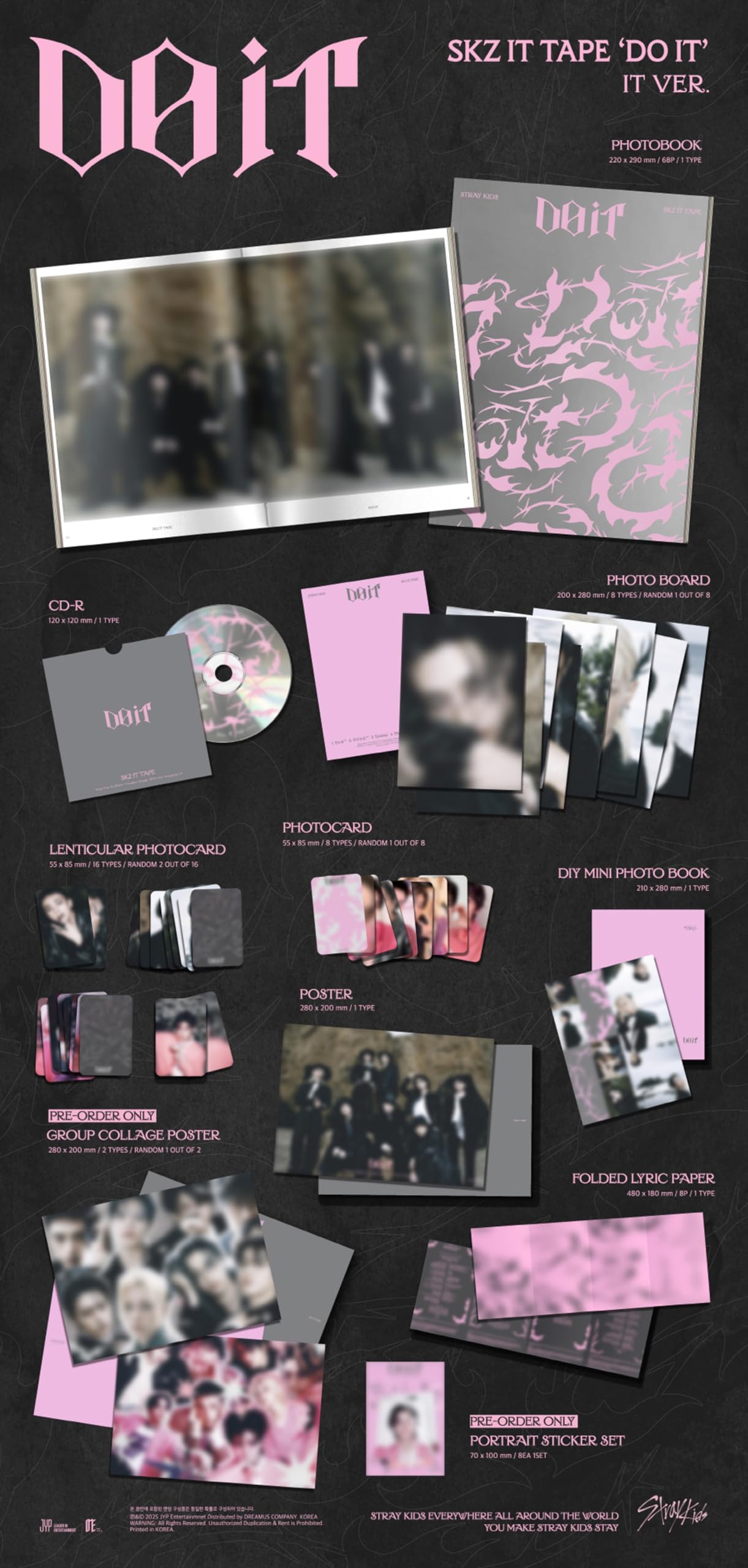 Amazon.com: Stray Kids SKZ IT TAPE DO IT Album (IT Ver.) : CDs y