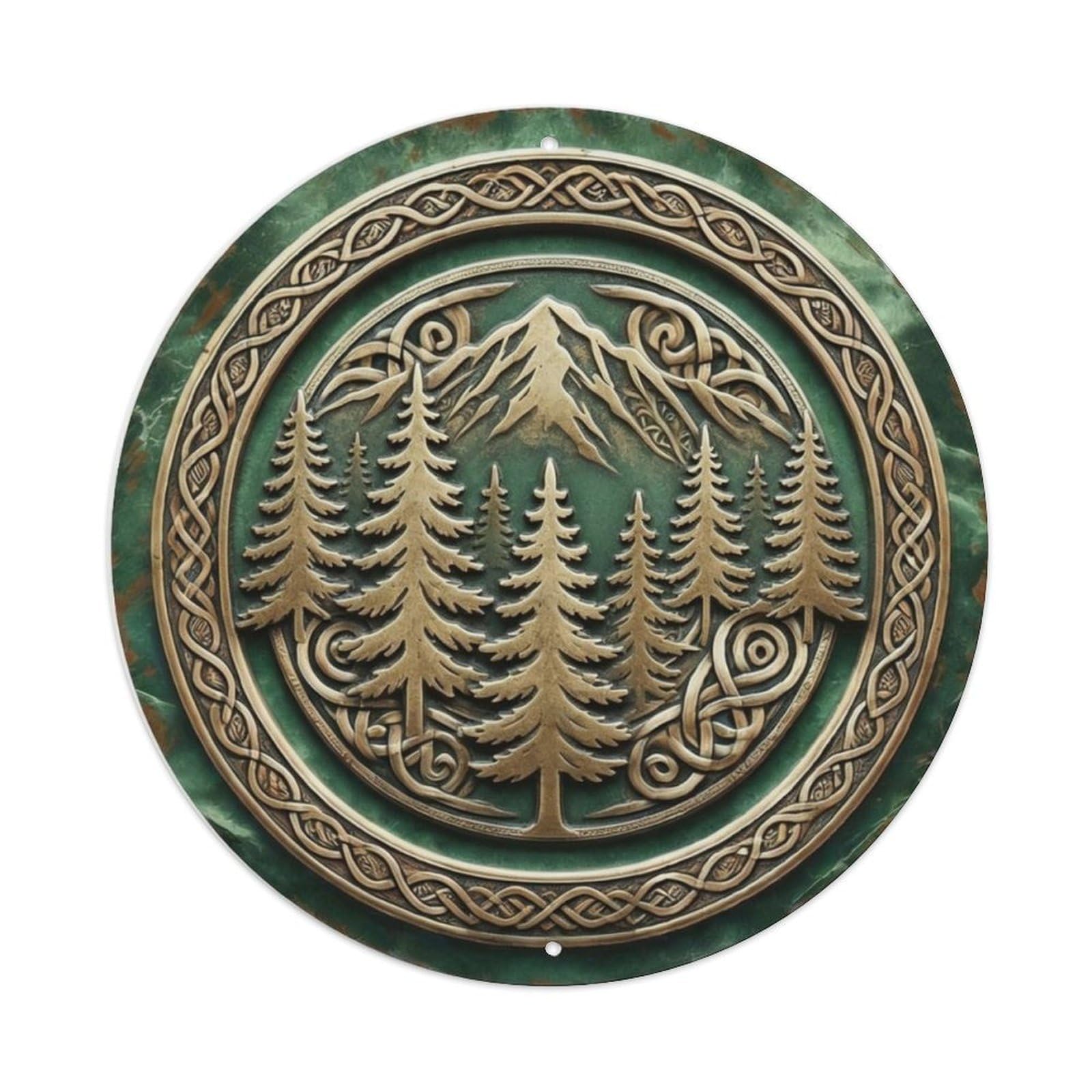 Pine Trees Mountain Silhouette Metal Tin Sign Plaque