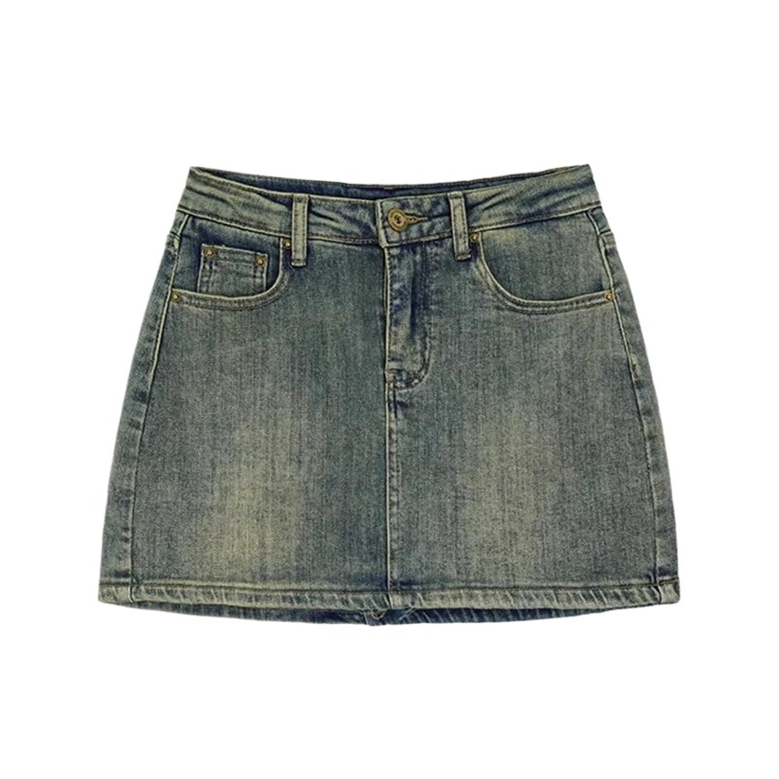 Minifalda Vaquera Retro, Falda Corta de Cintura Alta for Chica Caliente Verano para Mujer