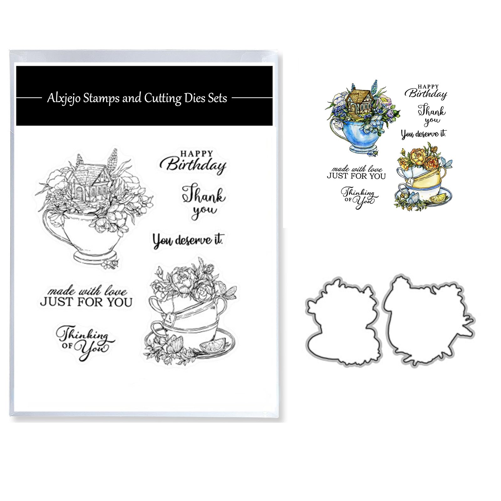 Alxjejo Cutting Dies and Stamps Set 2024-2025-2026,Stamps and die for Card Making for DIY Birthdays, Thanksgiving Day, Valentine's Day, Scrapbooking, Art Craft, Festivals Greeting Card Album