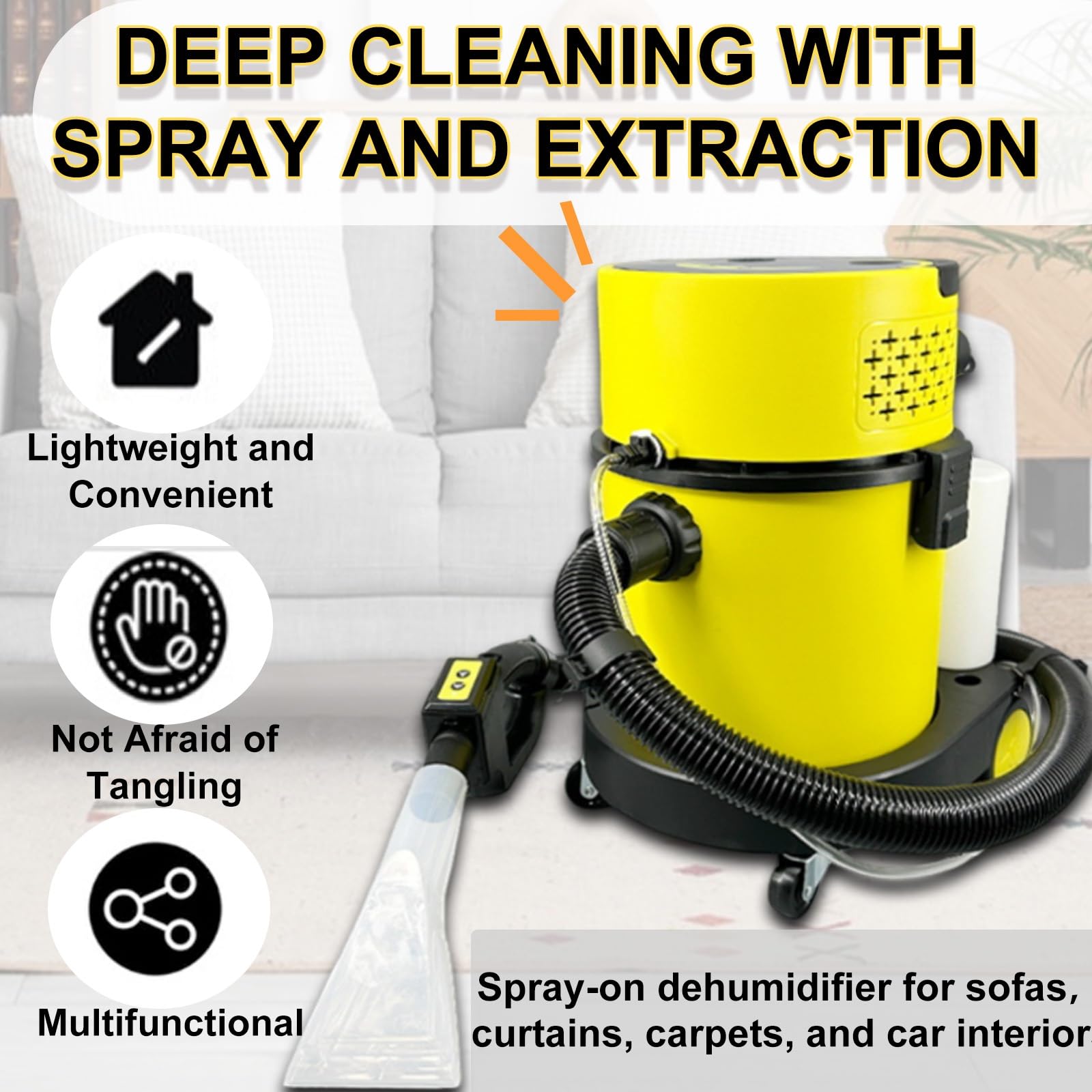 1600W Aspiradora Doméstica 4 En 1 Con Función De Soplado Y Limpieza Profunda, Limpiadora Multifuncional Con Tanque De Agua Para Suelos Y Moquetas