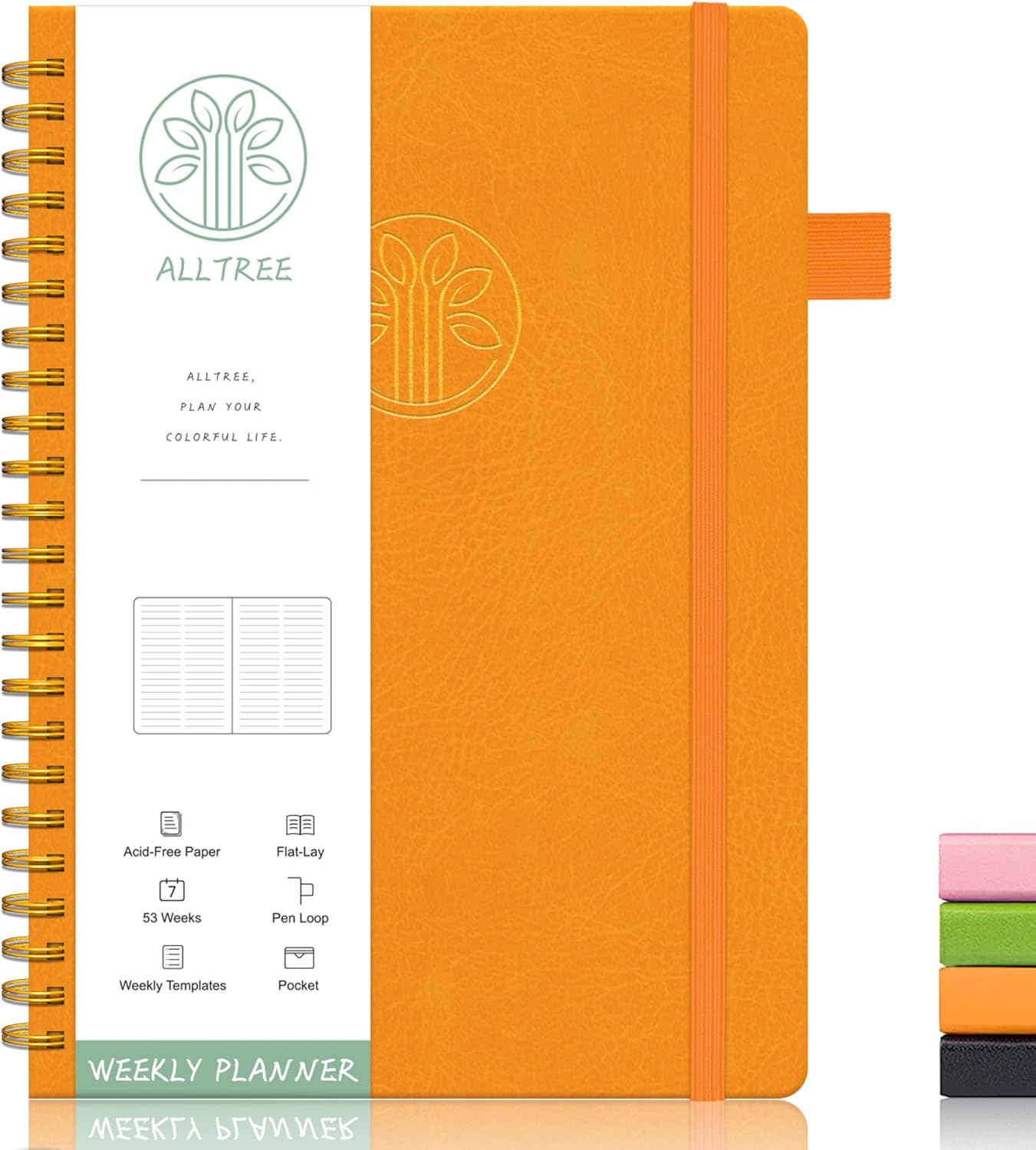 Weekly Planner Undated, Weekly To Do List Planner, ALLTREE Weekly Goals Notebook, Weekly Goal Planner with Habit Tracker, Appointment Weekly Organizer Notebook for Men & Women, Inner Pocket, Pen Loop, Spiral Binding, 53 Weeks, Orange(5.5″x8.5″) Weekly Planner Undated, Weekly To Do List Planner, ALLTREE Weekly Goals Notebook, Weekly Goal Planner with Habit Tracker, Appointment Weekly Organizer Notebook for Men & Women, Inner Pocket, Pen Loop, Spiral Binding, 53 Weeks, Orange(5.5″x8.5″)