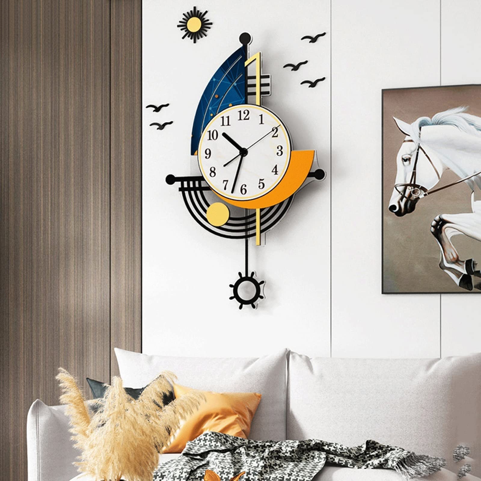 Orologio Da Parete Zilimontt Effetto Ardesia - Quadrante Aperto, Impermeabile, Per Esterni E Interni, 34 O 40 Cm