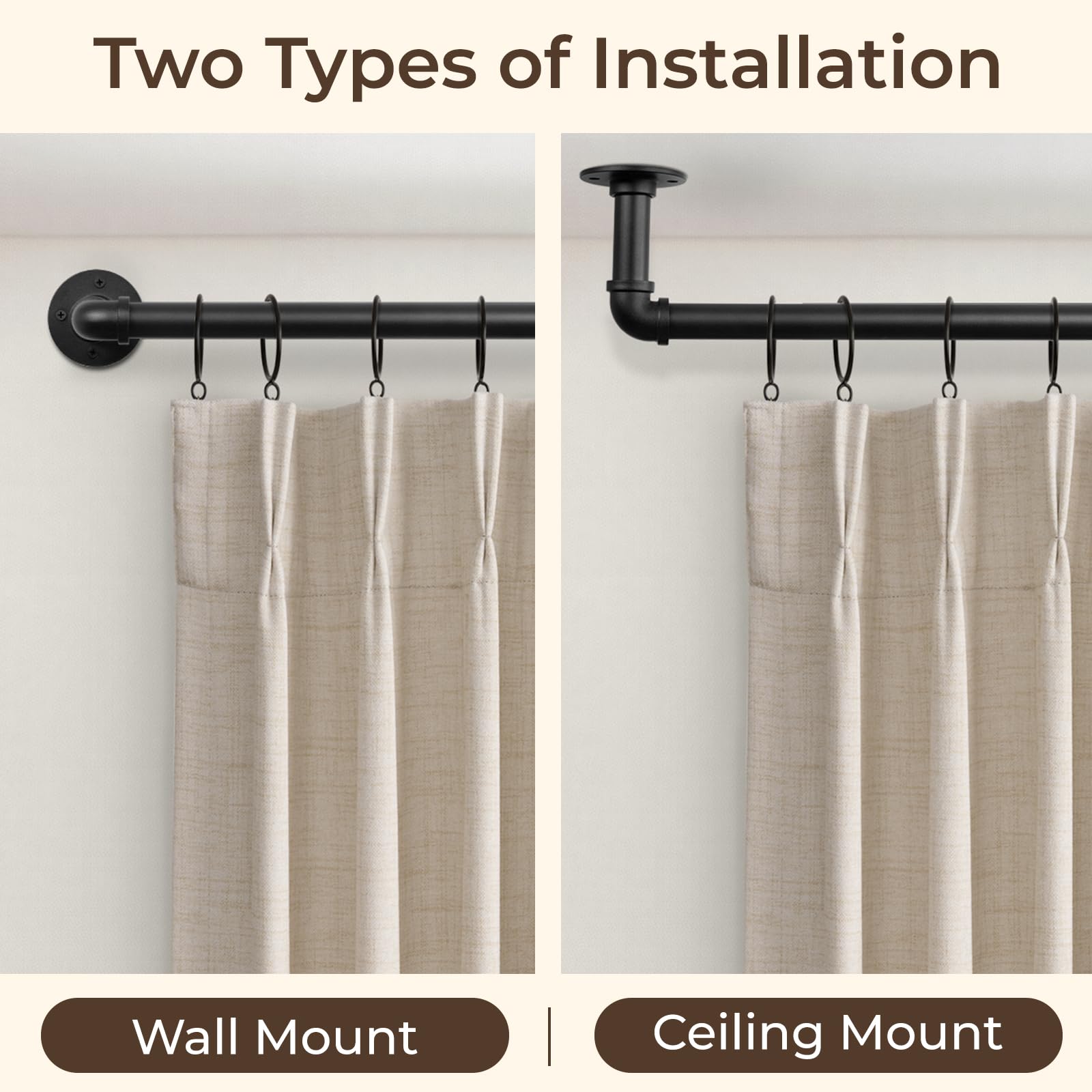 Blackout Curtain Rod - Complete Light Blocking -5