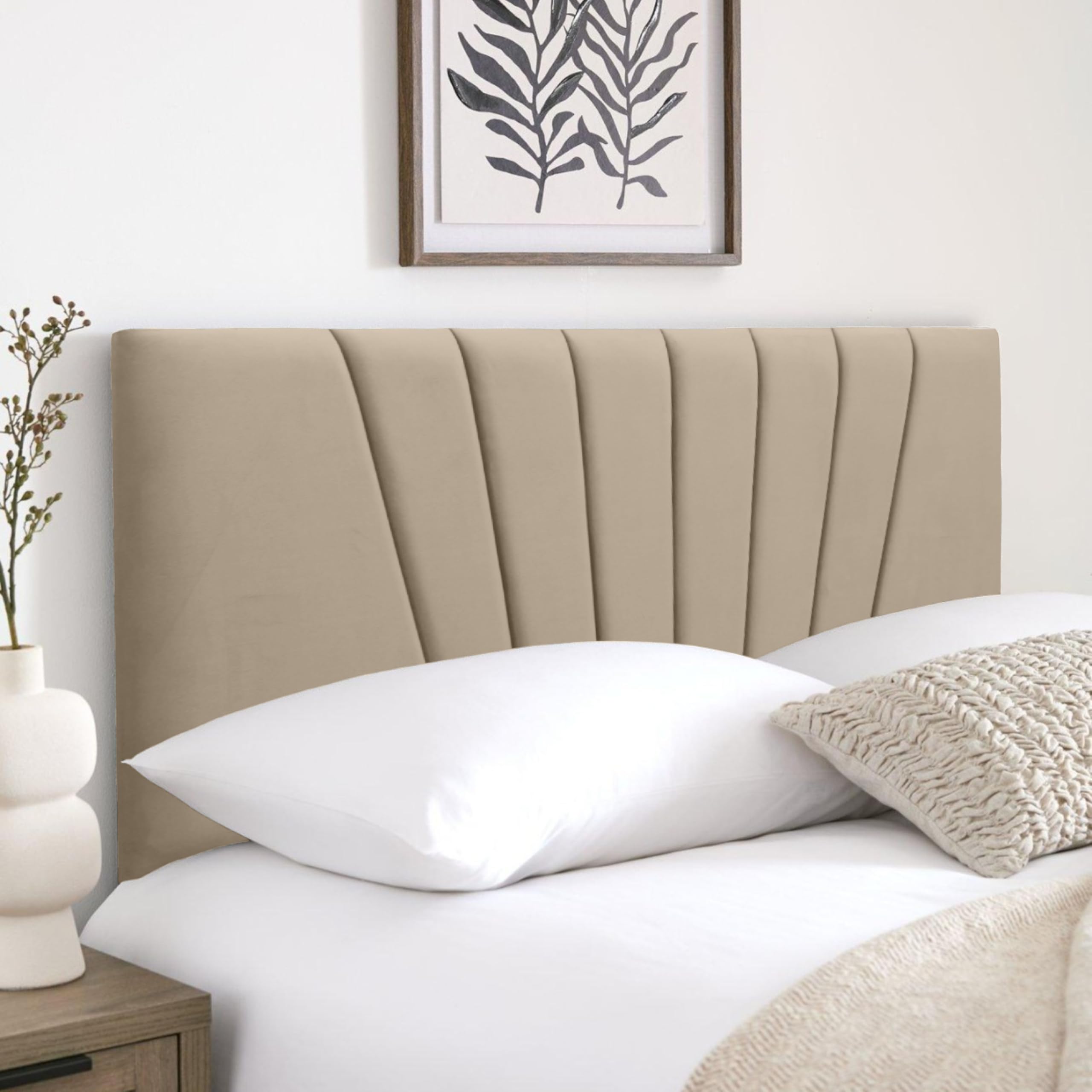 HB-1 Headboards for Beds – Sunrise 24'' Divan Bed Headboard – Headboards for Divan Beds, Bedroom & Hotel Furniture, Elegant Soft Plush Fabric Head Board (Coffee Plush, 4FT Small Double) — image 1