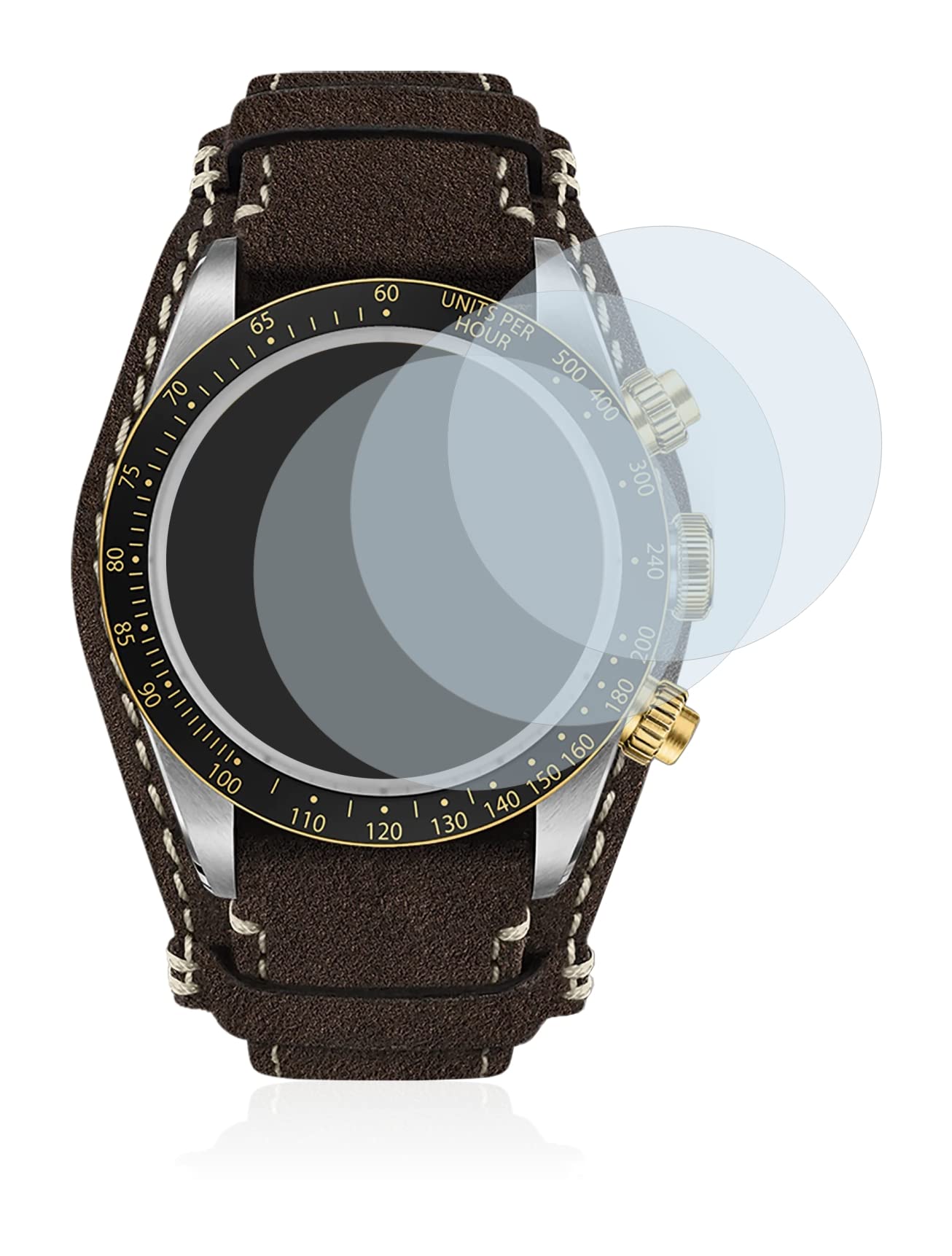 Brotect Pellicola Vetro Ibrido 9H Per Orologio (Ø 32 Mm) | Confezione Da 6 | AirGlass Extra Sottile E Resistente | Made In Germany | Anti-impronta
