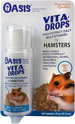 Oasis Hamster Vita-Drops - Multivitaminas todo en 1, suplemento vitamínico diario que apoya huesos y dientes, articulaciones y digestión saludables,