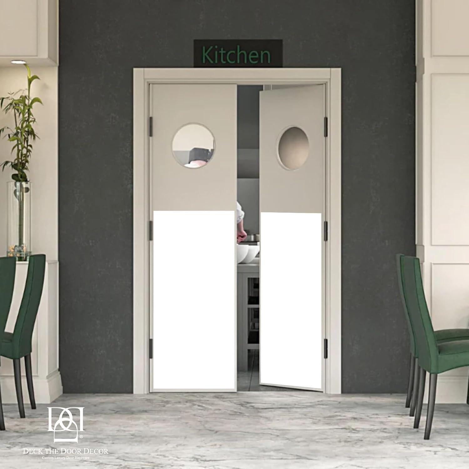 Durable Door Armor Plate - Multiple Finish & Size Options - 30" Width x 34" Height (Standard Interior) - Minimalist White - Adhesive (Pack of 3)