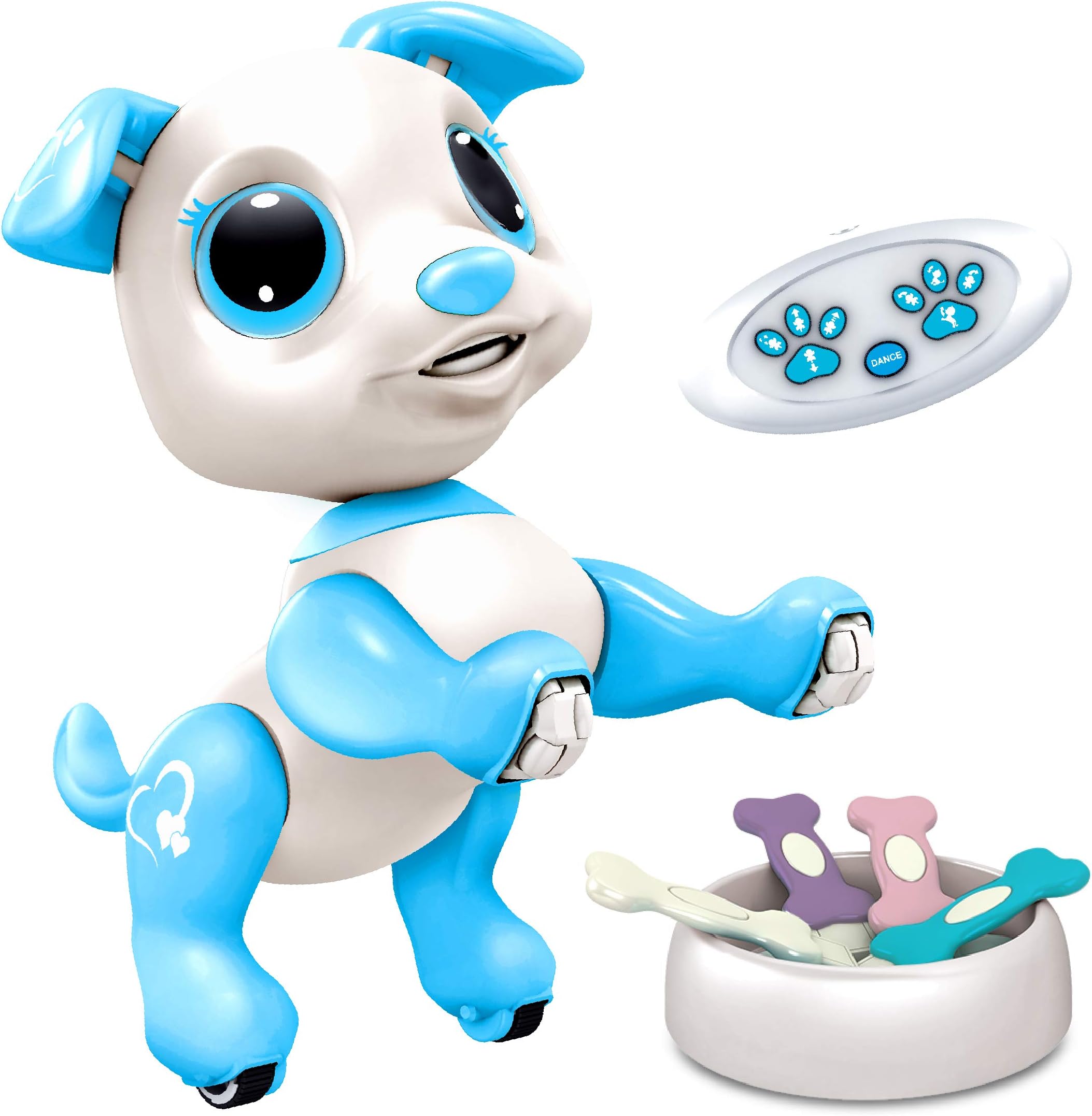 Power Your Fun Robo Pets Robot Dog Toy for Kids - Remote Control Robot Puppy Interactive STEM Toy for Boys and Girls (Blue)