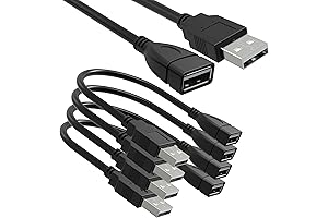 SaiTech IT 4 Pack Adjustable Flexible USB 2.0 Male to Female Extension