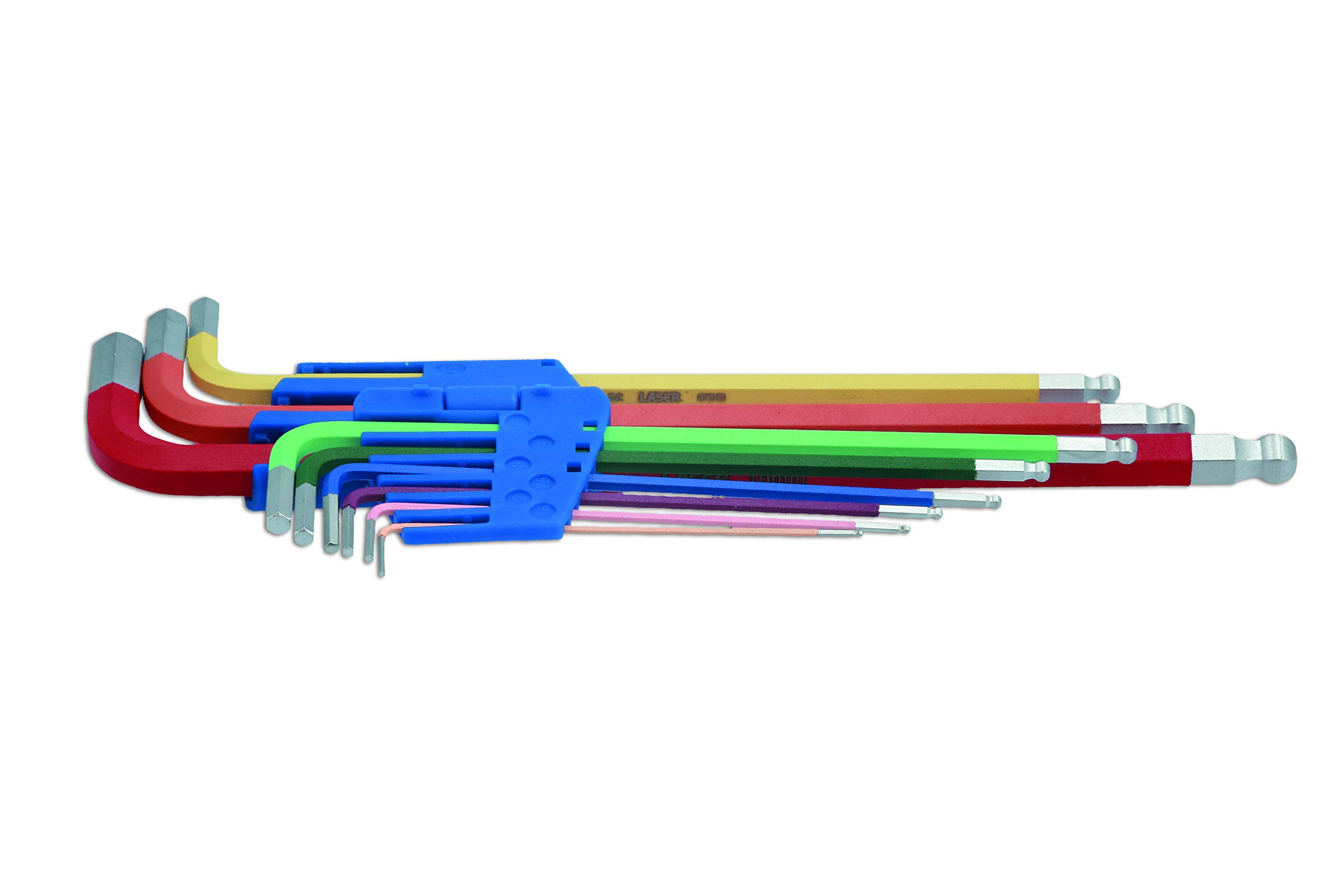 Laser 7869 9 Piece Colour Coded Ball End Hex Key Set