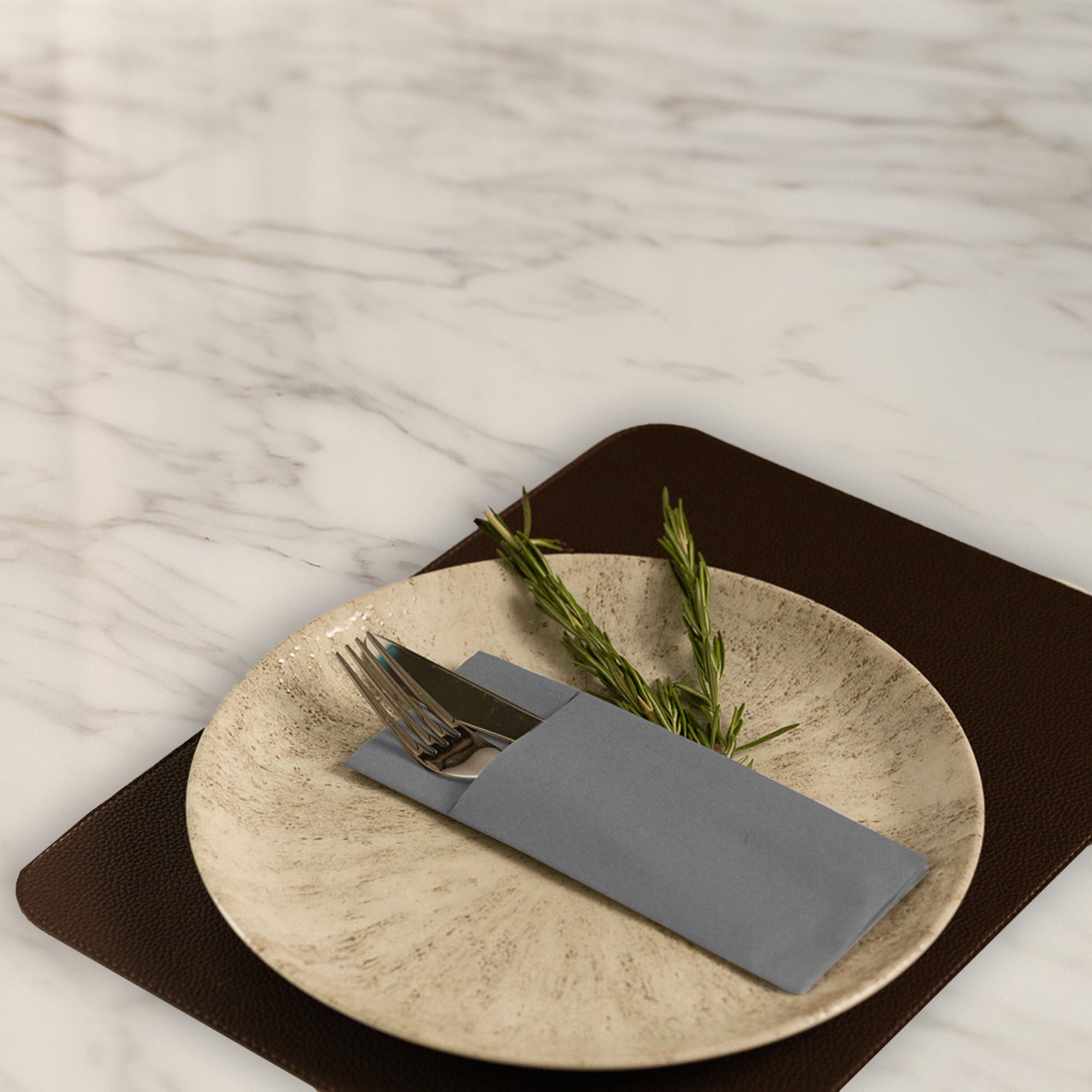 Airlaid - Servilletas para cubiertos con servilleta (32 x 40 cm, 1250 unidades), color gris