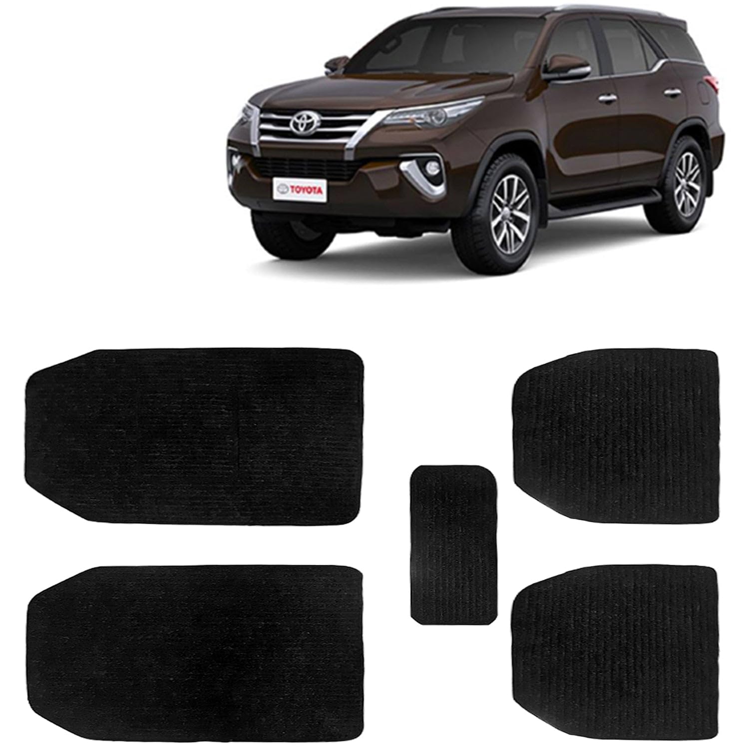 Kingsway Carpet Style Universal Car Mats for Toyota Fortuner, 20172020