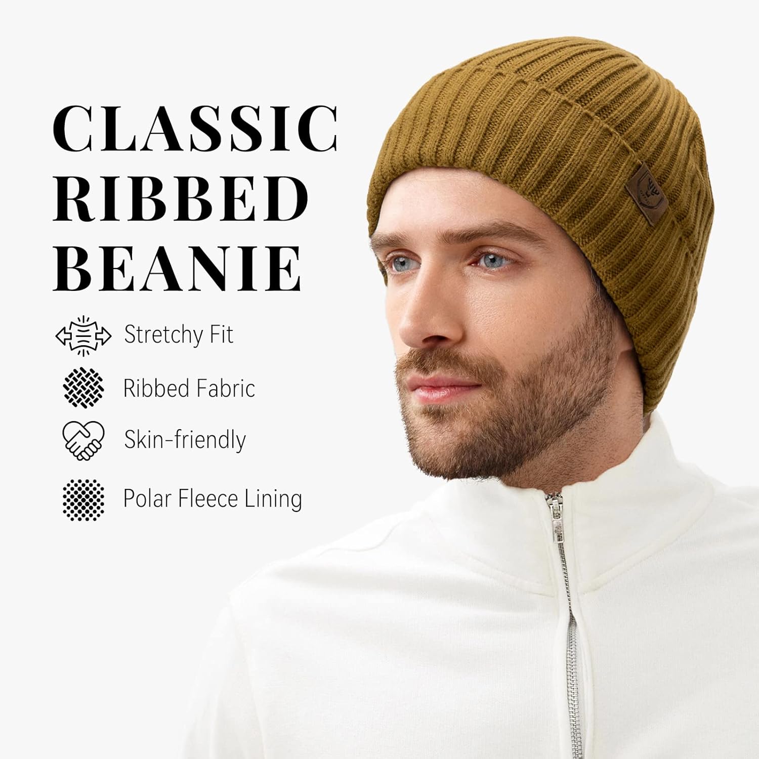 OZERO Knit Beanie Winter Hat, Thermal Thick Polar Fleece Snow Skull Cap for Men and Women - Image 2