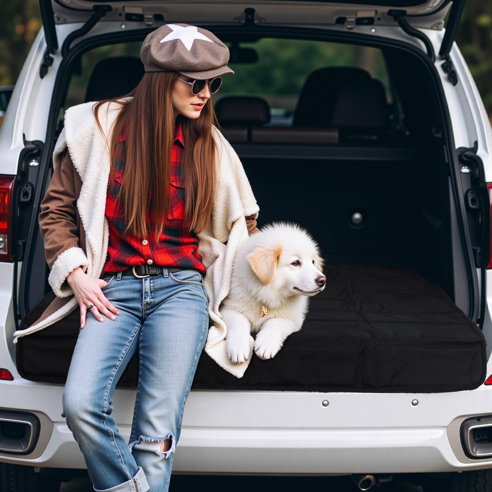 Zocipro Funda para Maletero de Coche para Perros, Funda Universal Plegable para Maletero de Coche, Protectores de Parachoques Antideslizantes y Resistentes al Desgarro (96 x 64cm)