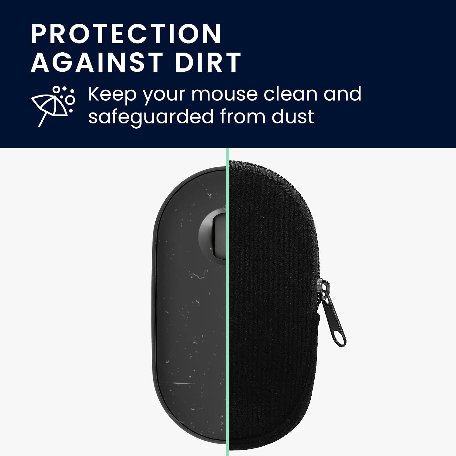 kwmobile Mouse Case for Logitech Pebble Mouse 2 M350s / M350 Carry Case - Protective Carry Pouch for Bluetooth Mouse - Soft Neoprene Protection - Black image 3