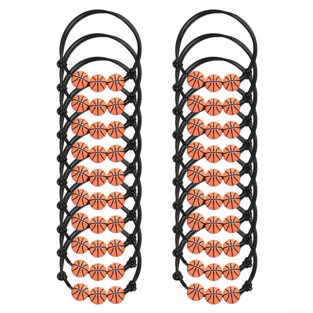 20 braccialetti sportivi regolabili per ragazzi, perfetti per bomboniere e attività scolastiche (basket)