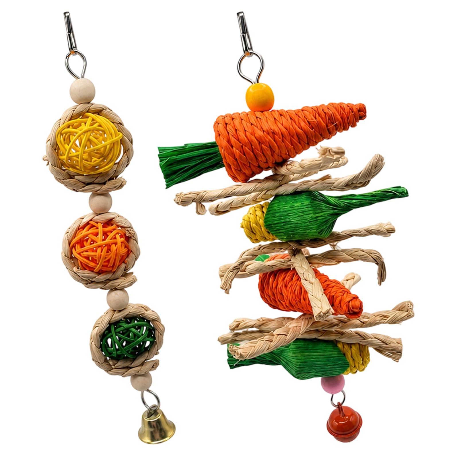 2 Piece Guinea Pig Toys Boredom Breaker Set, Rabbit Enrichment and Hamster Chew Toys, Small Pet Dental Maintenance and Cage Enrichment Solutions for Multi-Pet Households