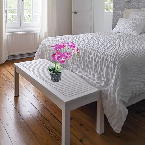 Miniatura 4 de Flores artificiales, orquídea roja artificial en jarrón, jarrones para flores, flores de seda para mesa, oficina, sala de estar, decoración de boda