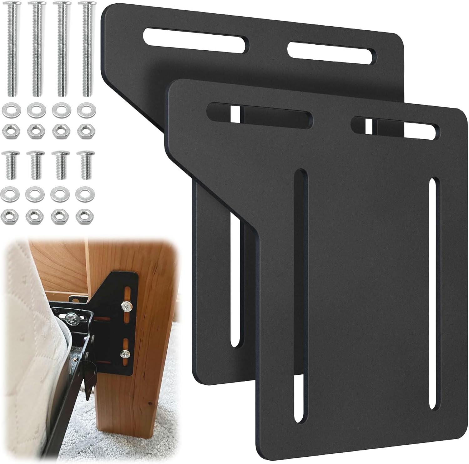 2Pcs Bed Frame Brackets Adapter for Headboard Extra,Full to