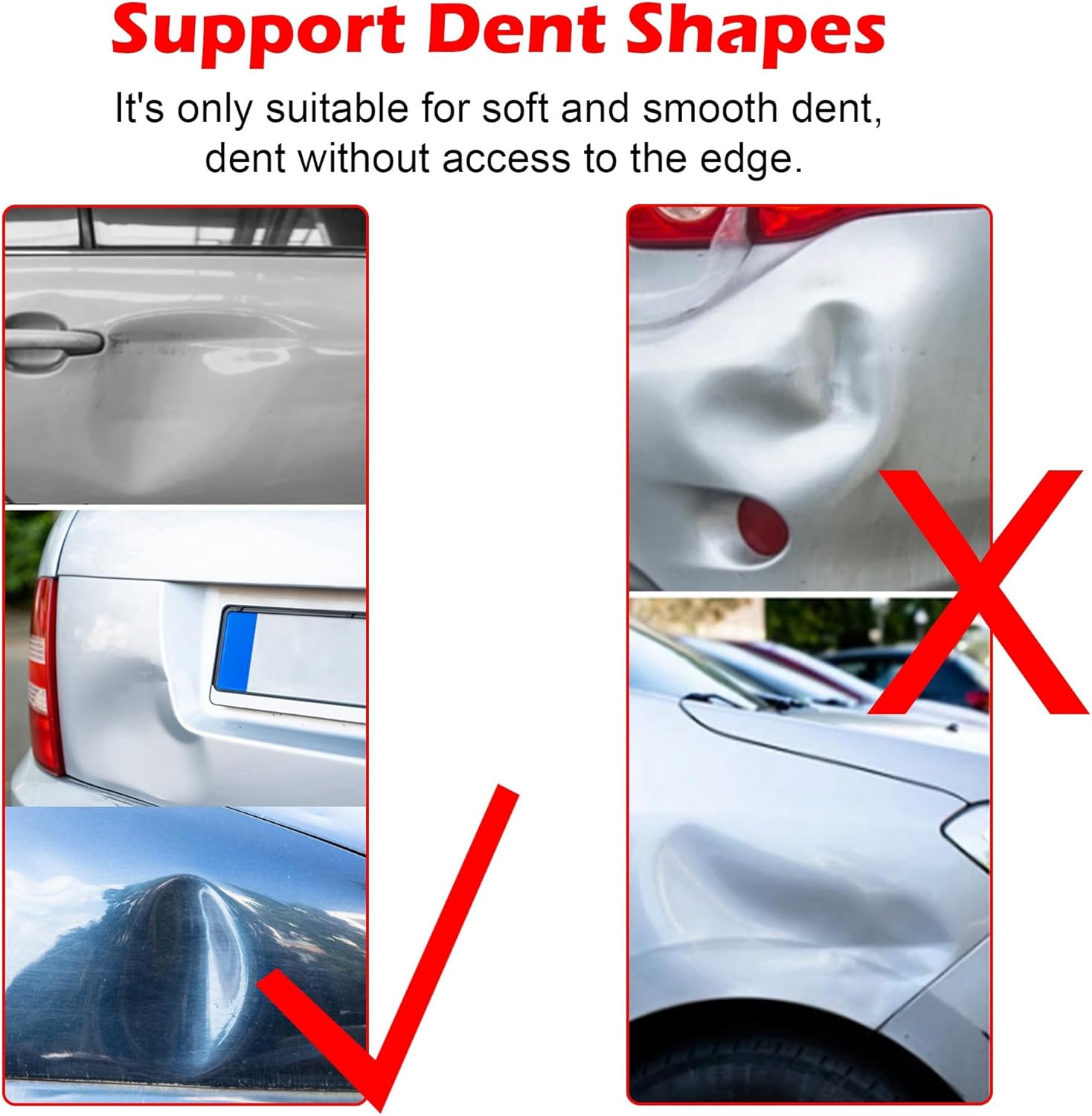 WOYO PDR200 PDR Slide Hammer Dent Puller with Cold Glue & 3pcs Stainless Steels Tabs & Long Tabs Adapter & 2pcs Handle Cover, Car Dent Removal Tool Automotive Repair Dent Kits